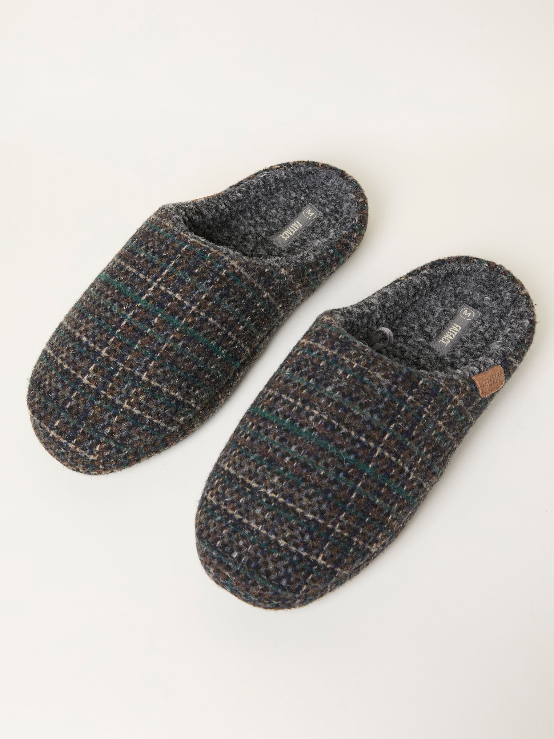 Fat Face Men\'s Blue Gray Plaid Slippers Loafers Size 12 EU 45 Mens Plaid Shoes Blue White Red Slip On Fabric Dress Loafers  main image 4