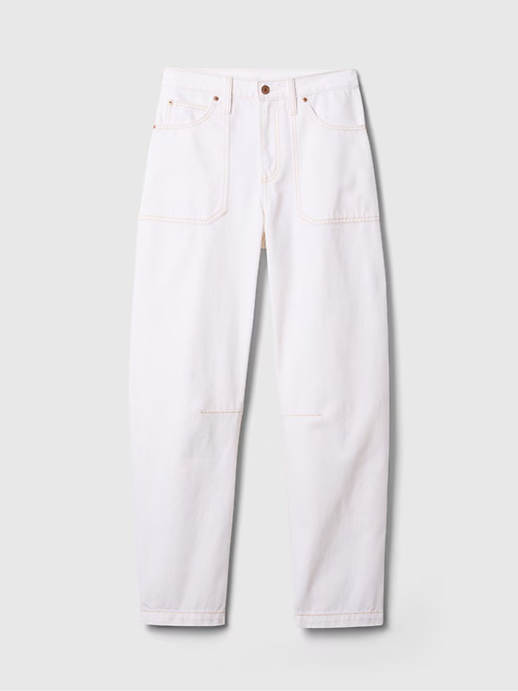 White High Waisted Barrel Carpenter Jeans - Image 8 of 9