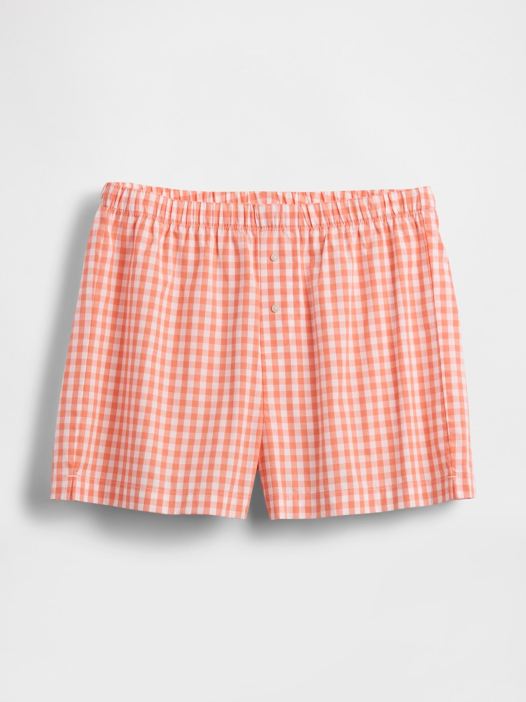 Red Cotton Poplin Gingham Short Pyjama Bottoms - Image 3 of 4