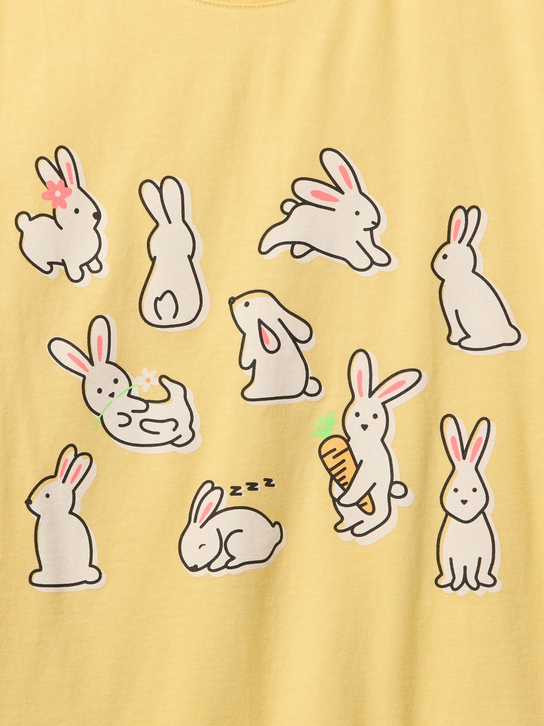 Yellow Rabbit Short Sleeve Crew Neck Graphic T-Shirt (4-13yrs) - Image 4 of 4