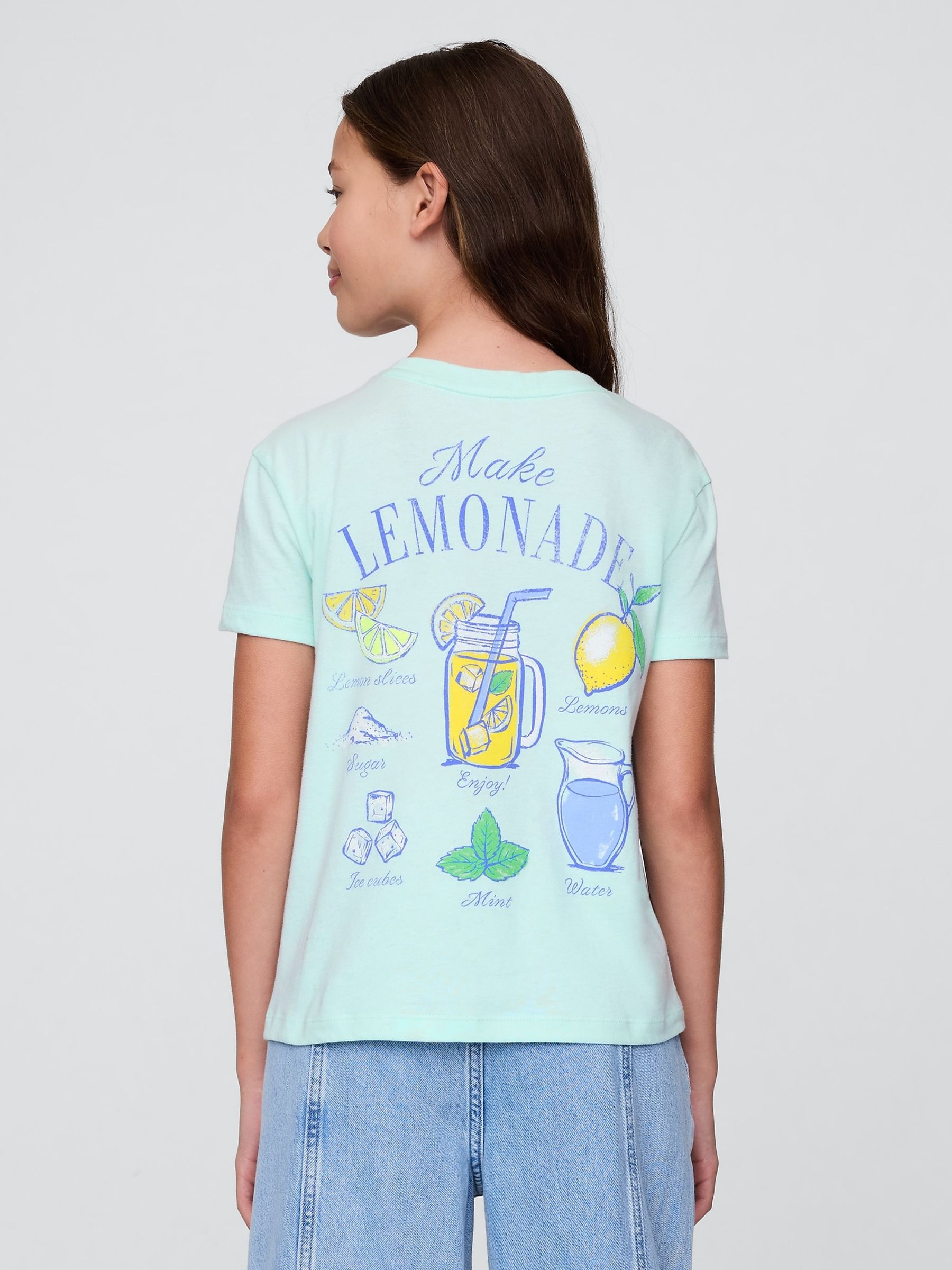 Blue Lemon Short Sleeve Crew Neck Graphic T-Shirt (4-13yrs) - Image 1 of 4