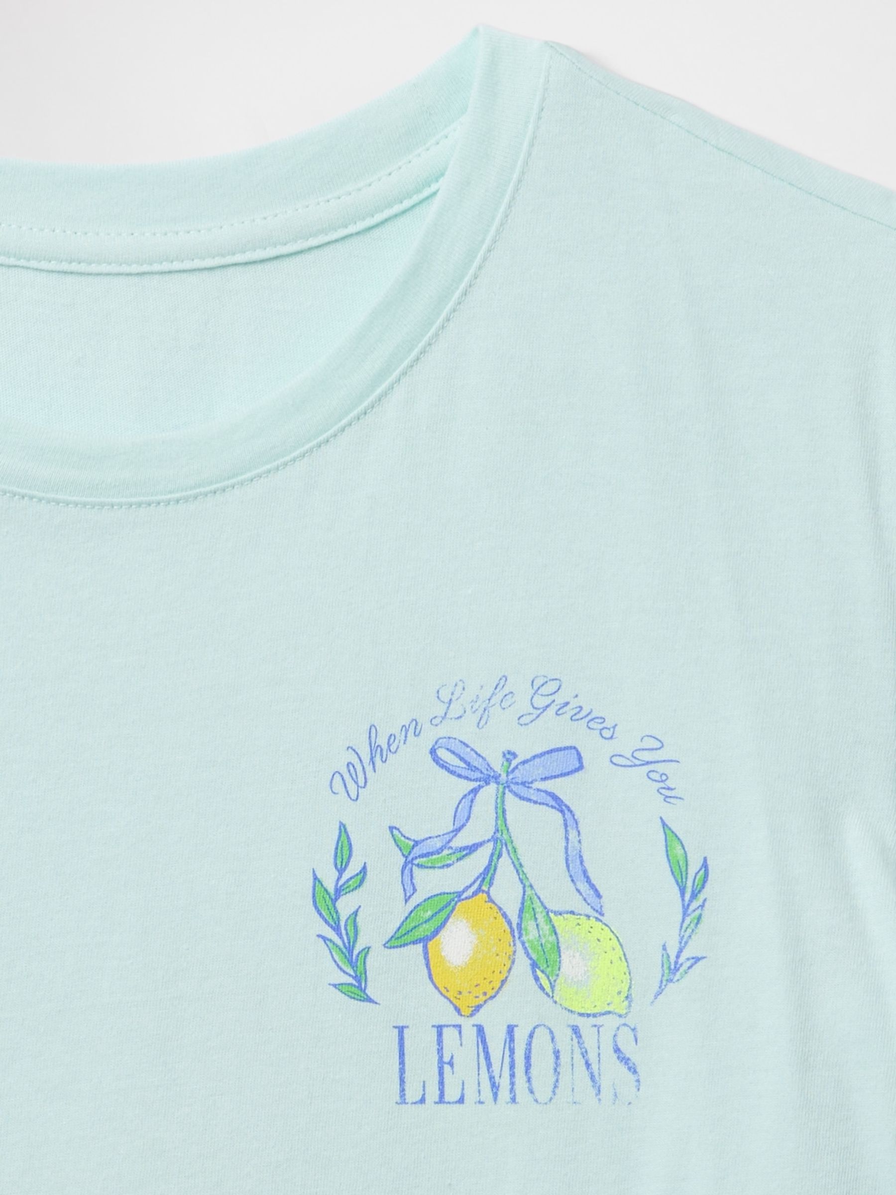 Blue Lemon Short Sleeve Crew Neck Graphic T-Shirt (4-13yrs) - Image 4 of 4