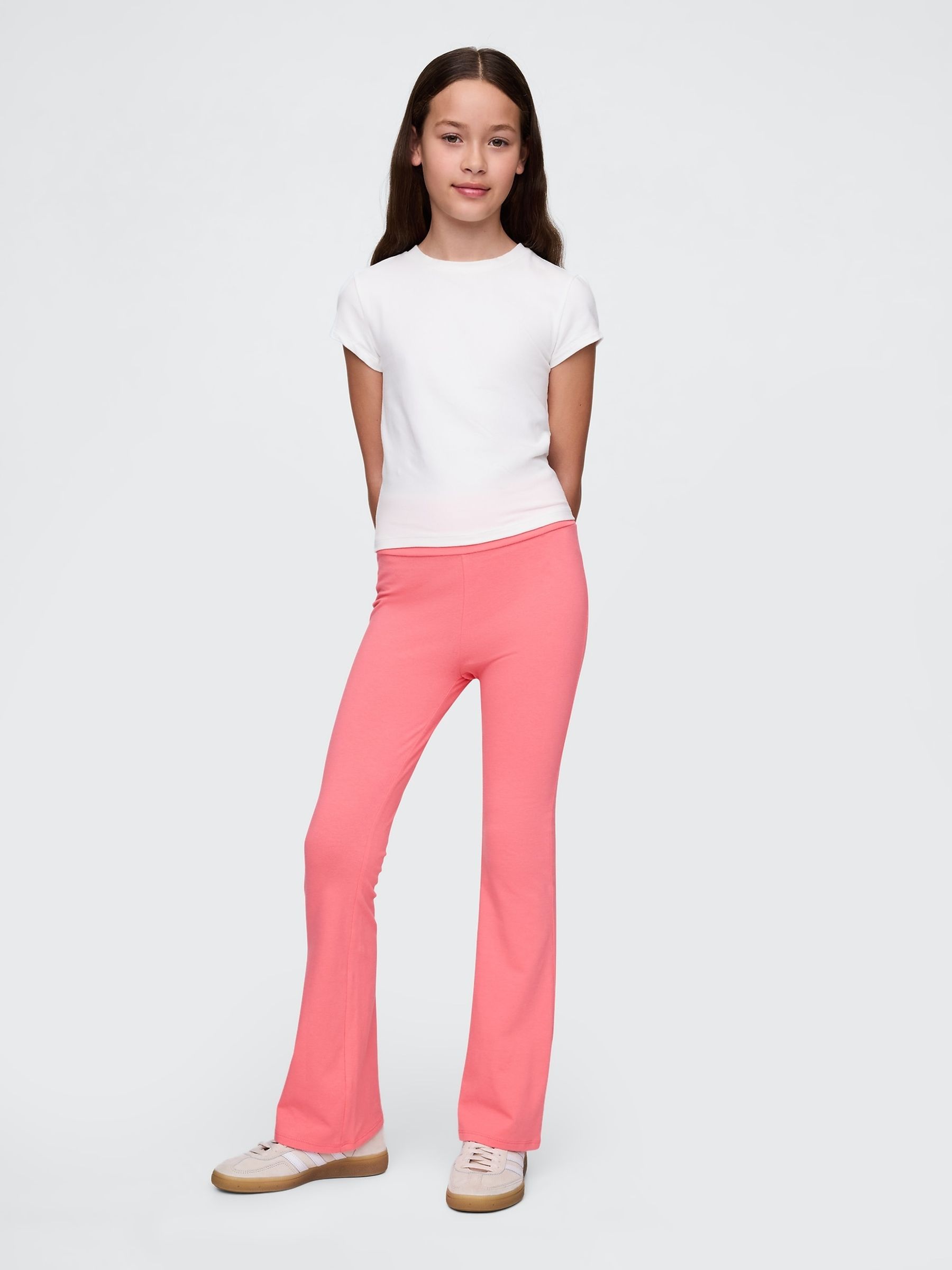 Coral Pink Flare Leggings (4-13yrs) - Image 3 of 5