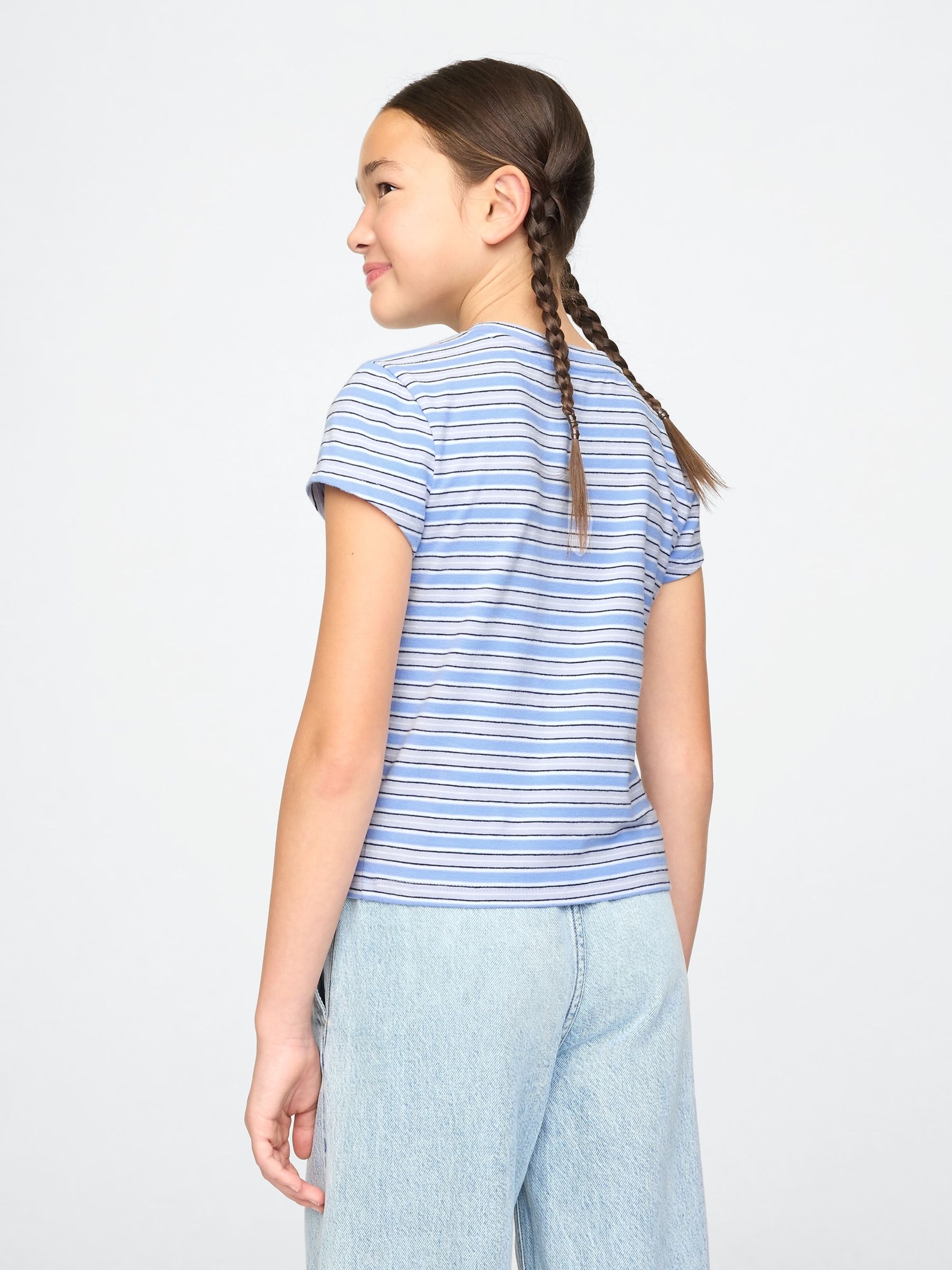 Blue Stripe Crew Neck T-Shirt (4-13yrs) - Image 2 of 4