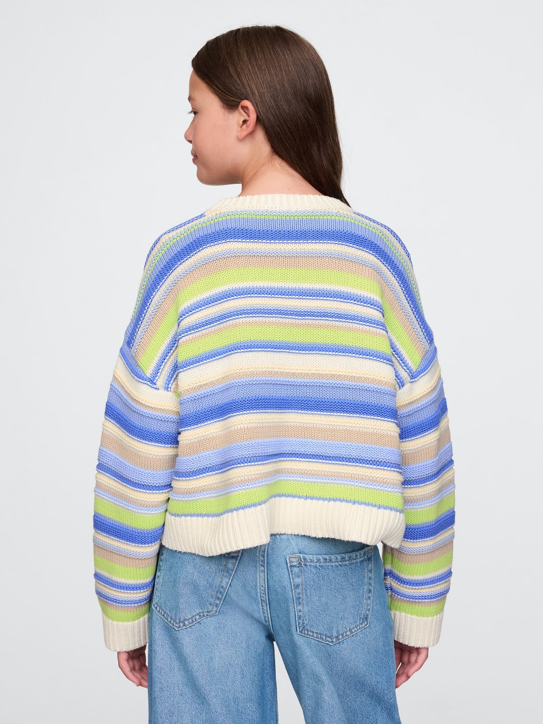 Cream Stripe Boxy Knit Jumper (4-13yrs) - Image 2 of 5