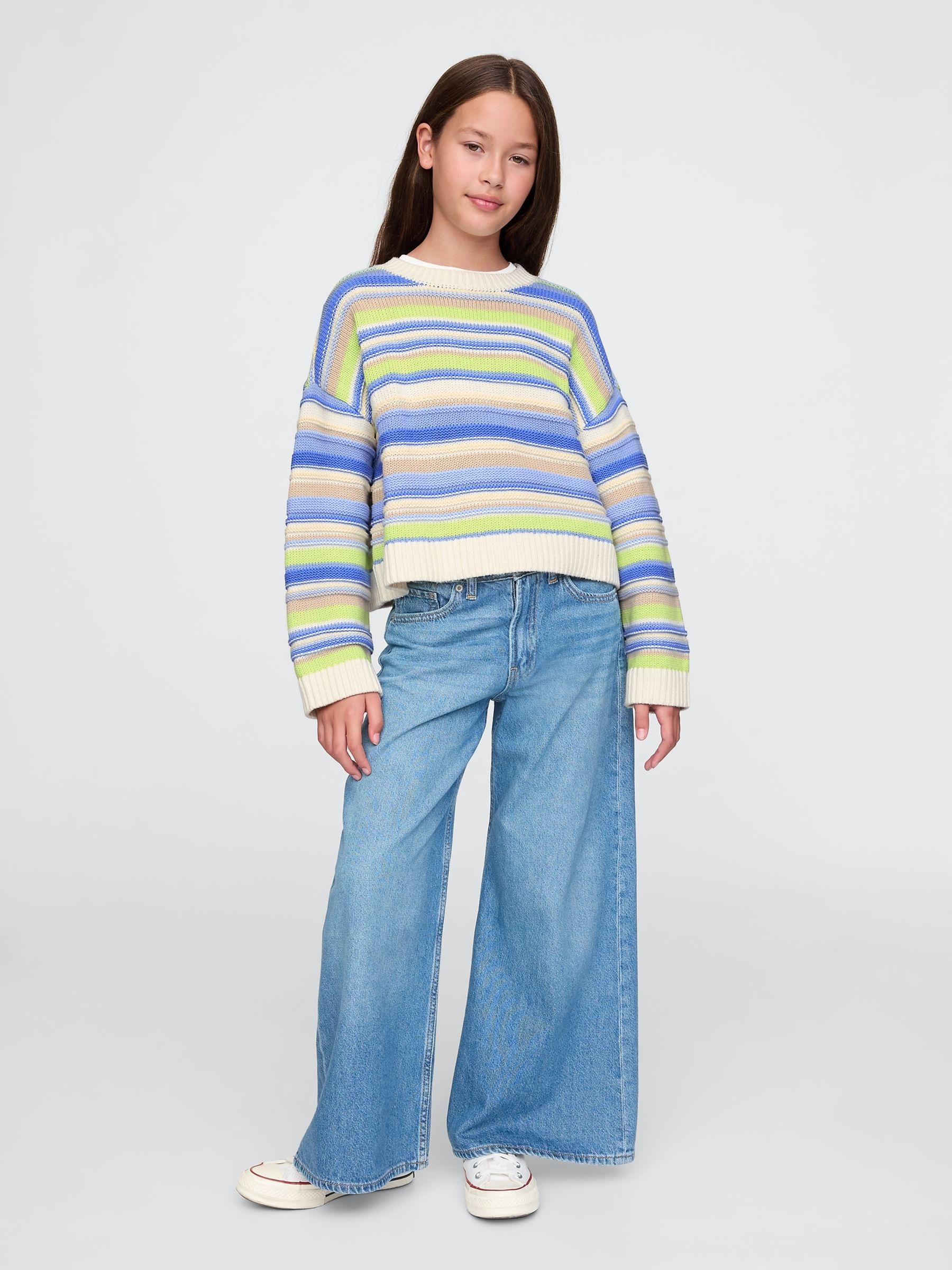 Cream Stripe Boxy Knit Jumper (4-13yrs) - Image 3 of 5