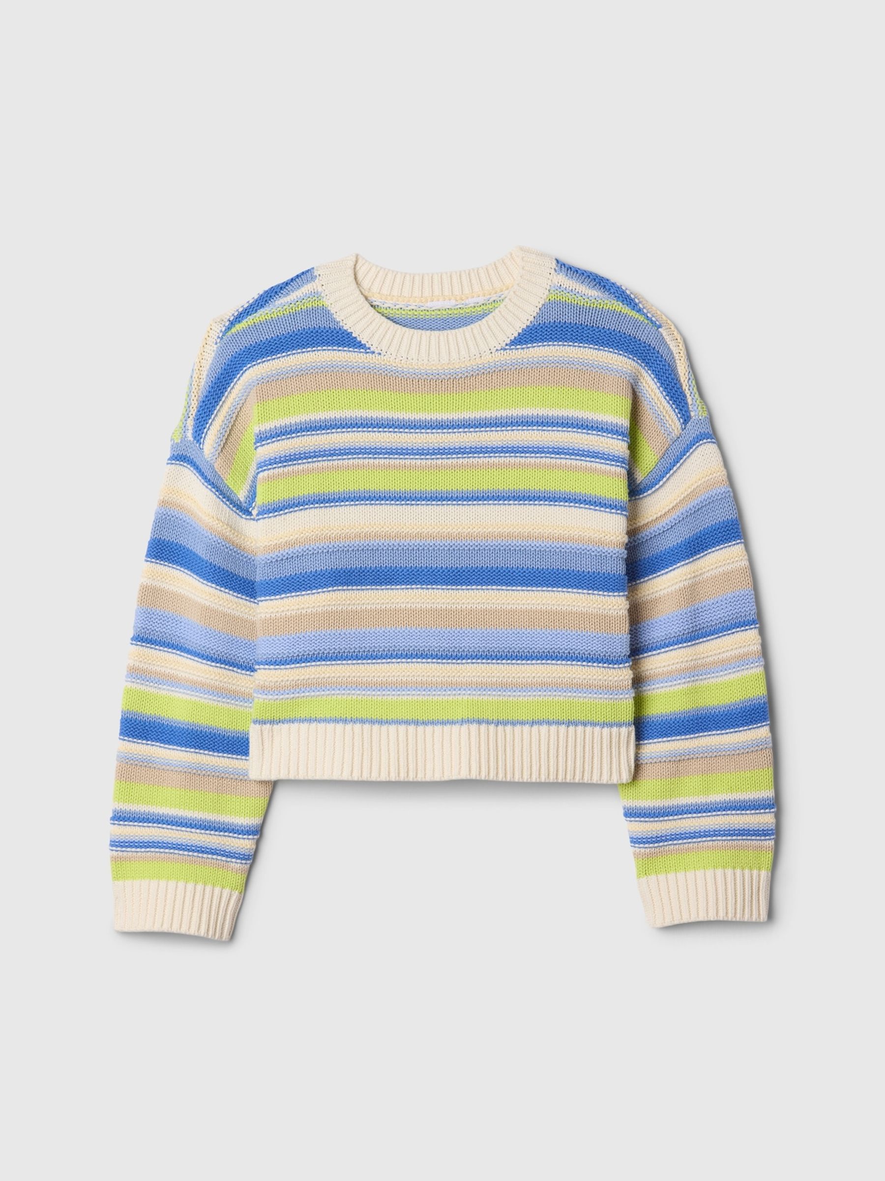 Cream Stripe Boxy Knit Jumper (4-13yrs) - Image 4 of 5