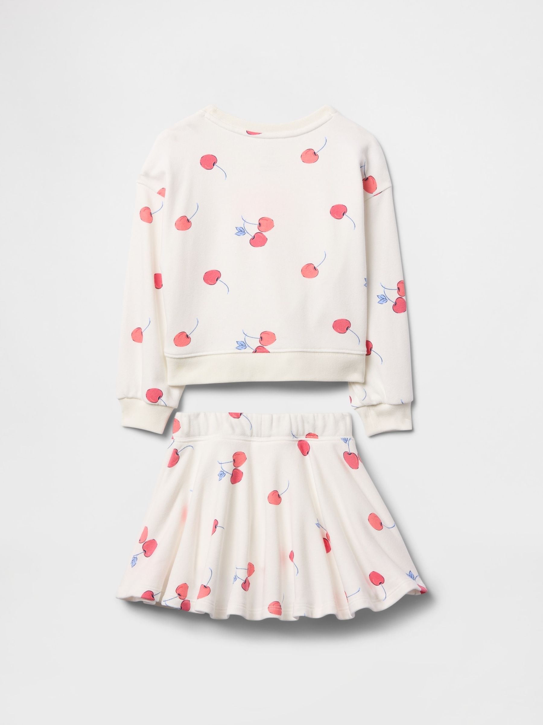 White Cherry Vintage Soft Skort & Sweatshirt Set (6mths-5yrs) - Image 2 of 2