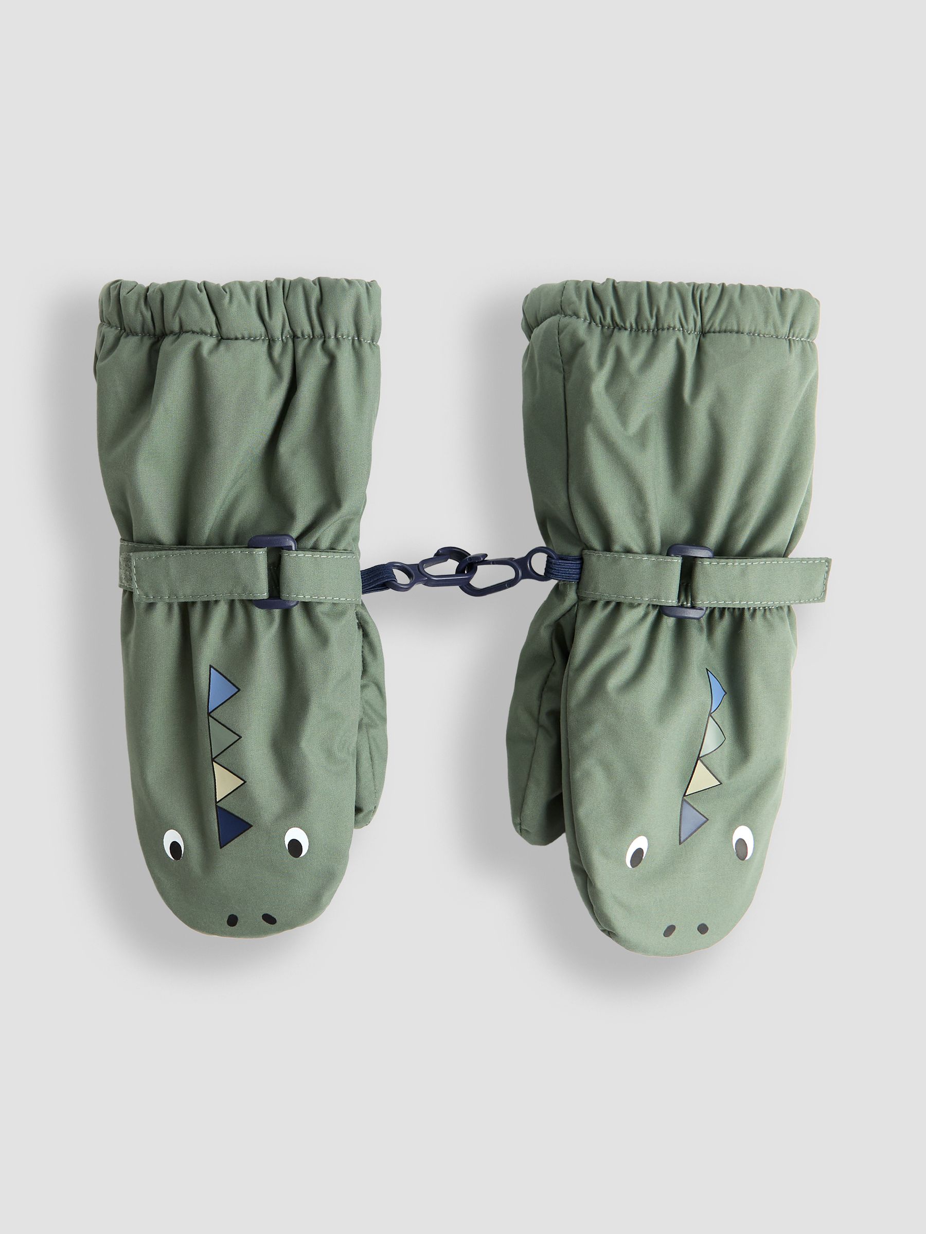 Green Dino Waterproof Fleece Lined Mittens - Image 1 of 3