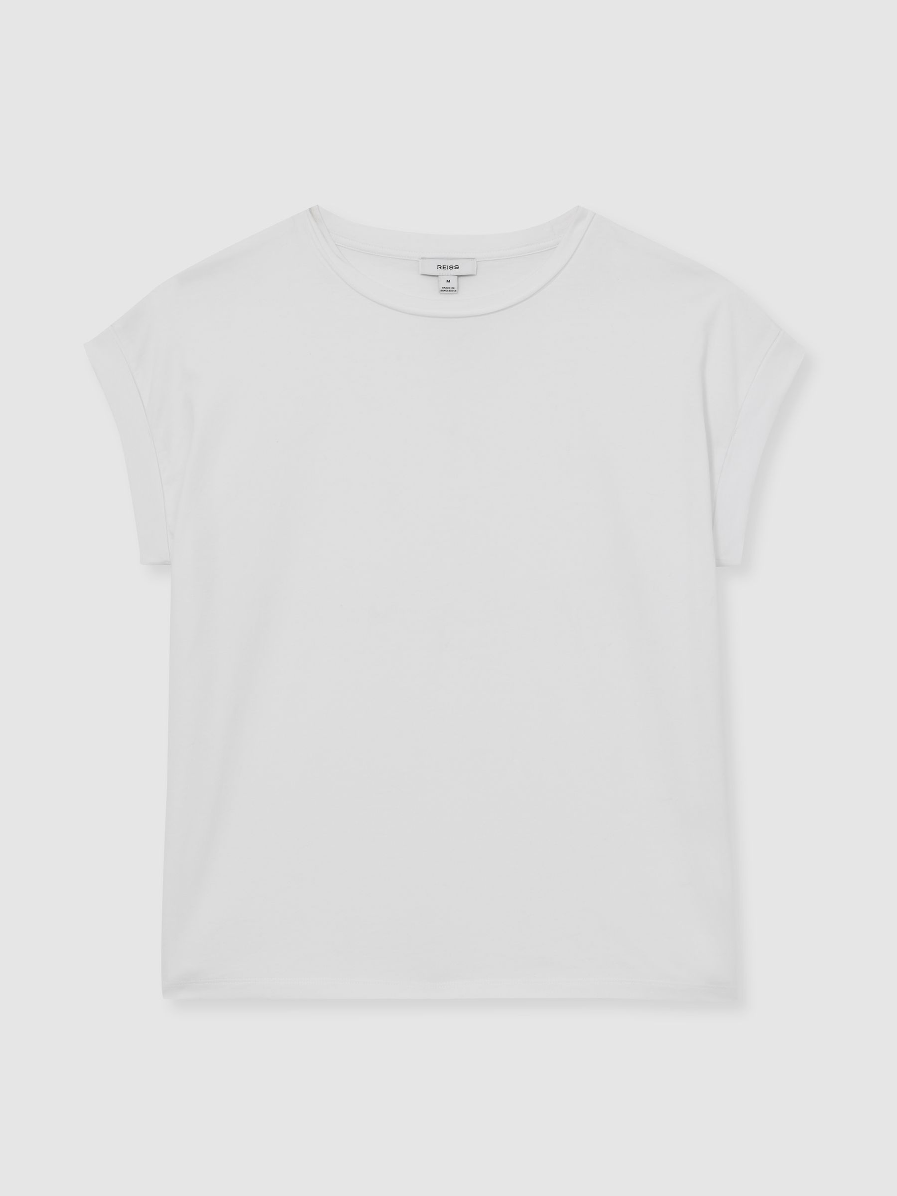 Brushed-Cotton Crew-Neck T-Shirt in White - Image 2 of 6