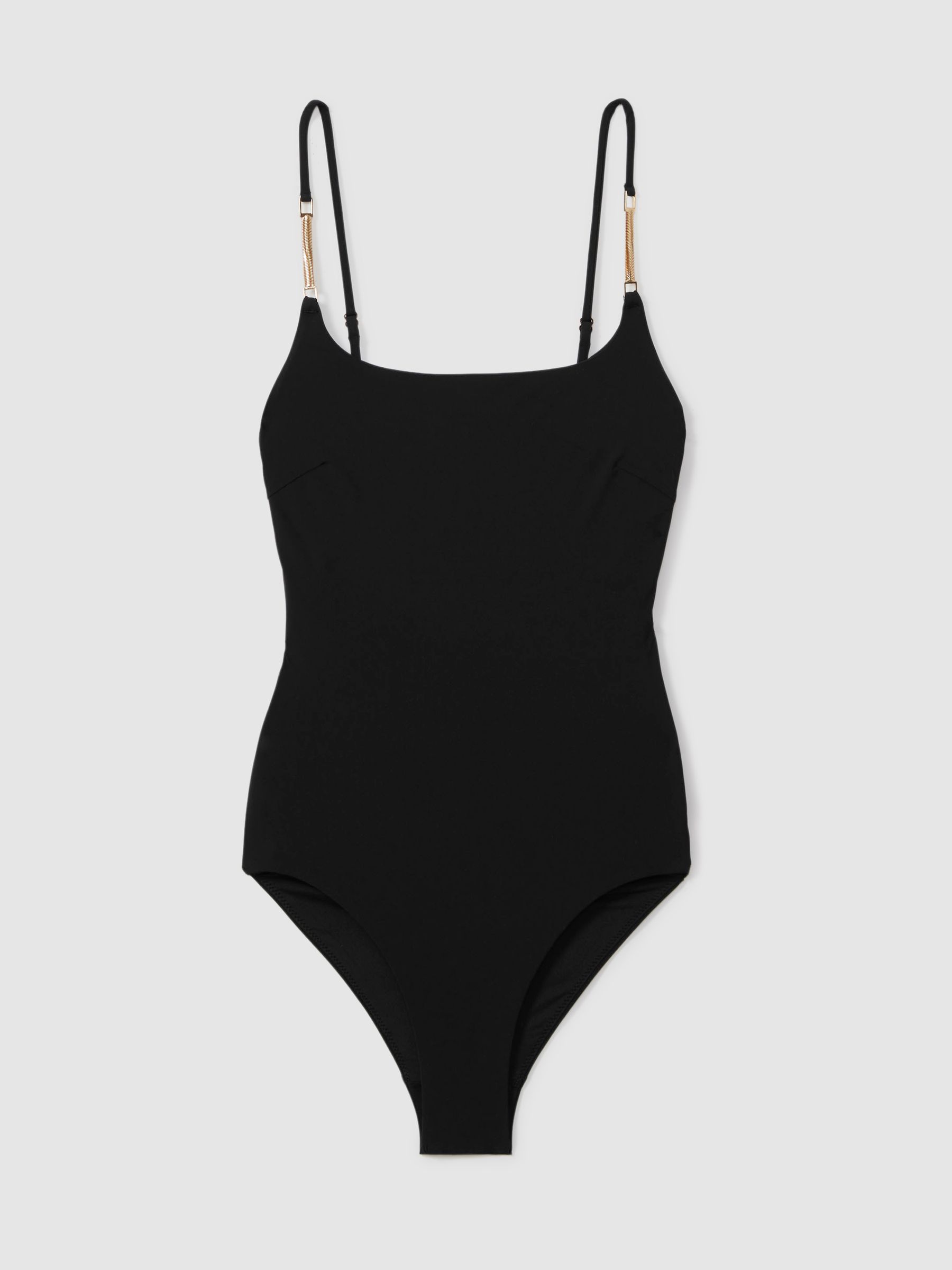 Hardware-Strap Cut-Out Swimsuit in Black - Image 2 of 6
