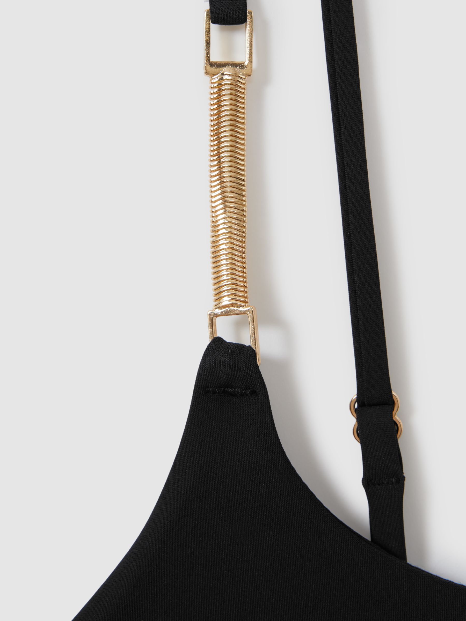 Hardware-Strap Cut-Out Swimsuit in Black - image 3