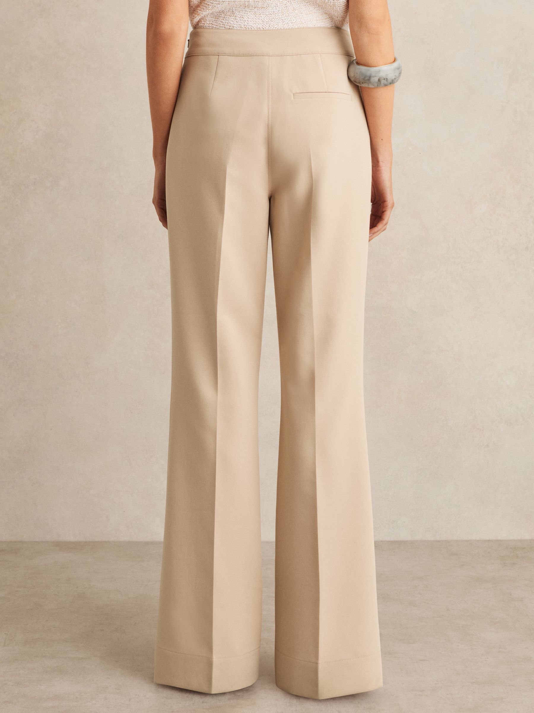Petite Button-Detail Wide-Leg Trousers in Neutral - Image 5 of 7