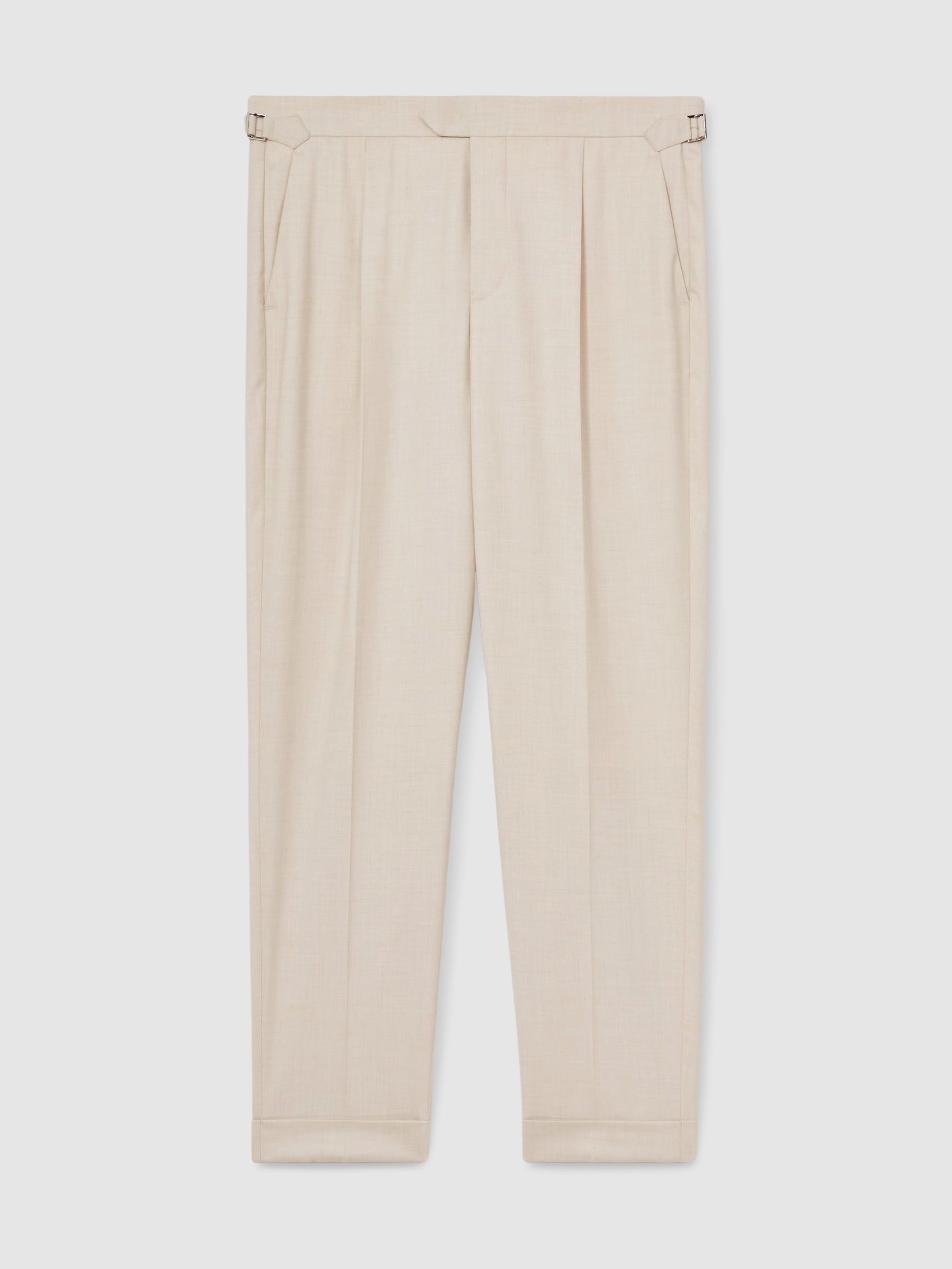 Tapered Turn-Up Trousers in Ecru - Image 2 of 6