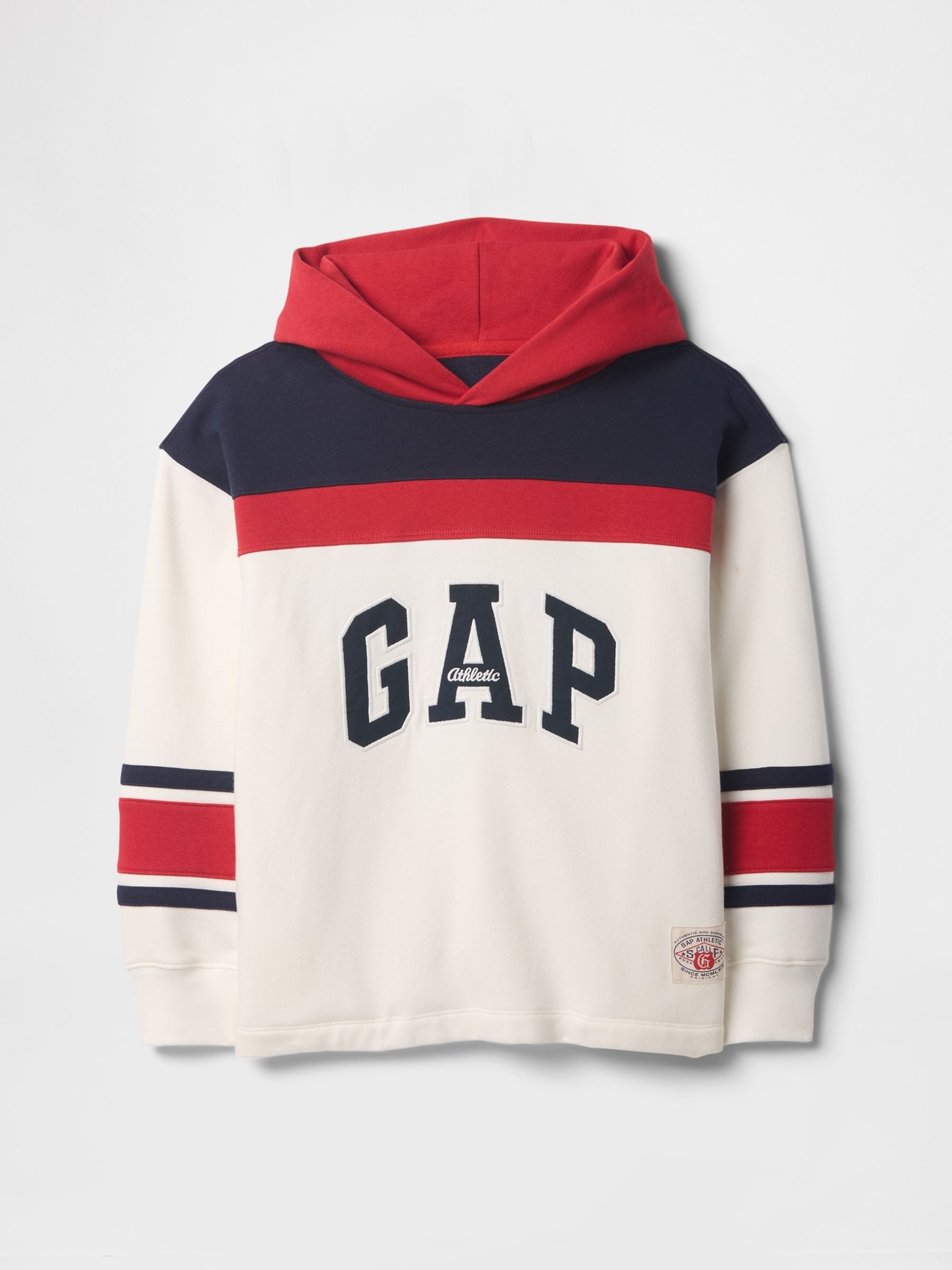 White Vintage Soft French Terry Colourblock Logo Hoodie (4-13yrs) - Image 5 of 5