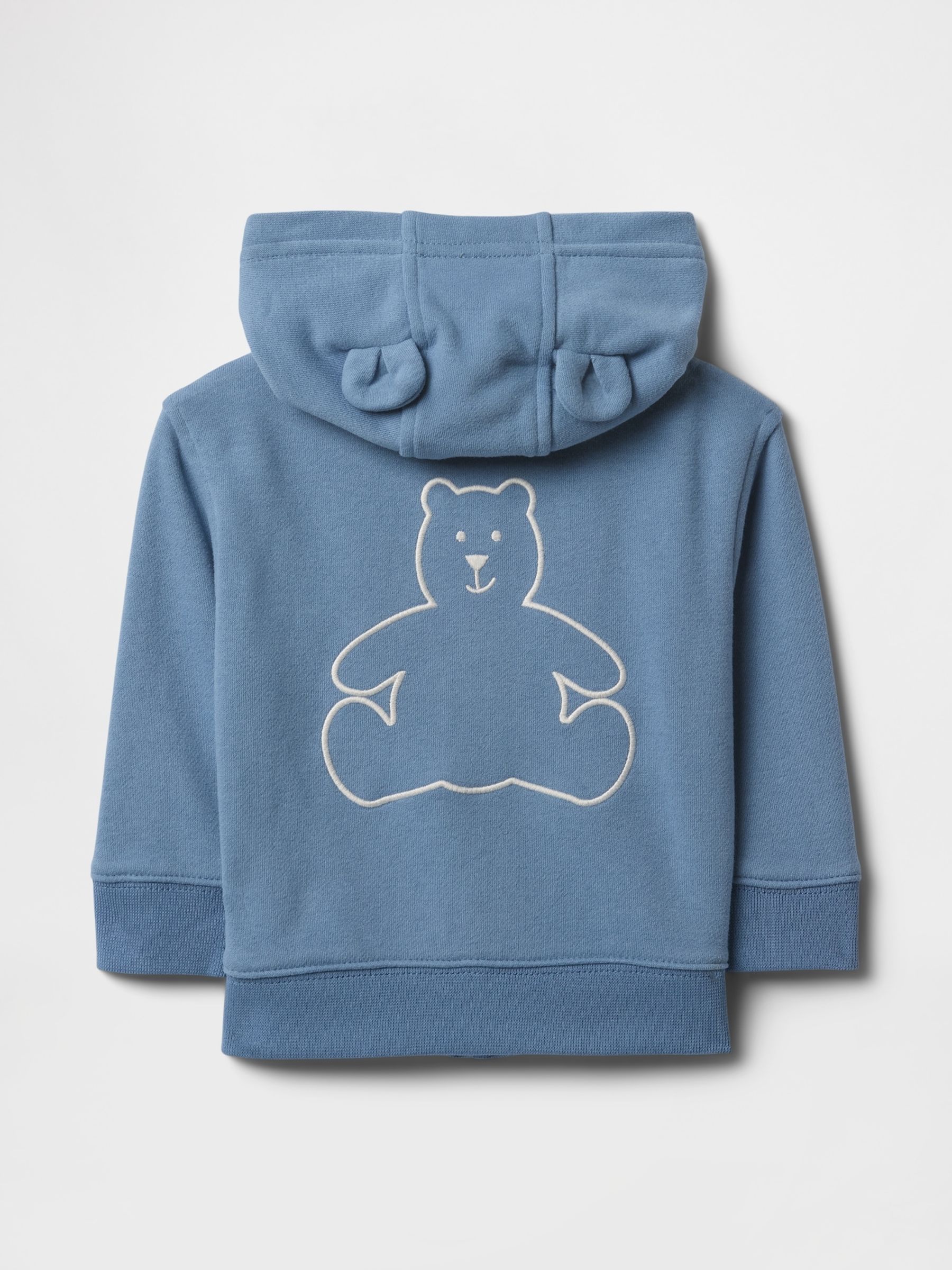 Blue Vintage Soft Bear Logo Zip Hoodie (Newborn-24mths) - Image 2 of 2