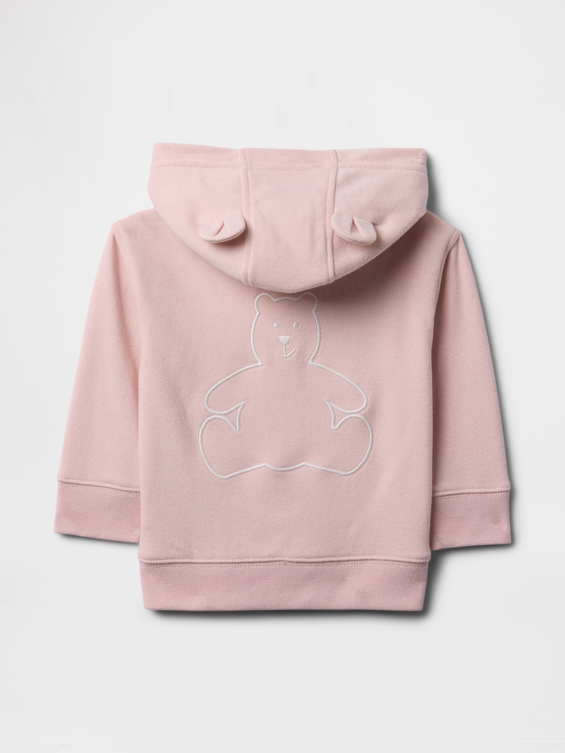 Pink Vintage Soft Bear Logo Zip Hoodie (Newborn-24mths) - Image 2 of 2