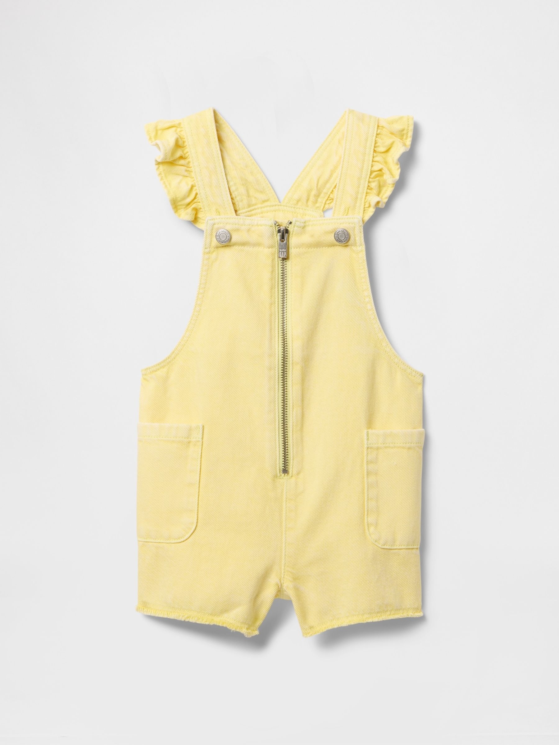 Yellow UltraSoft Ruffle Denim Dungarees (6mths-5yrs) - Image 2 of 4