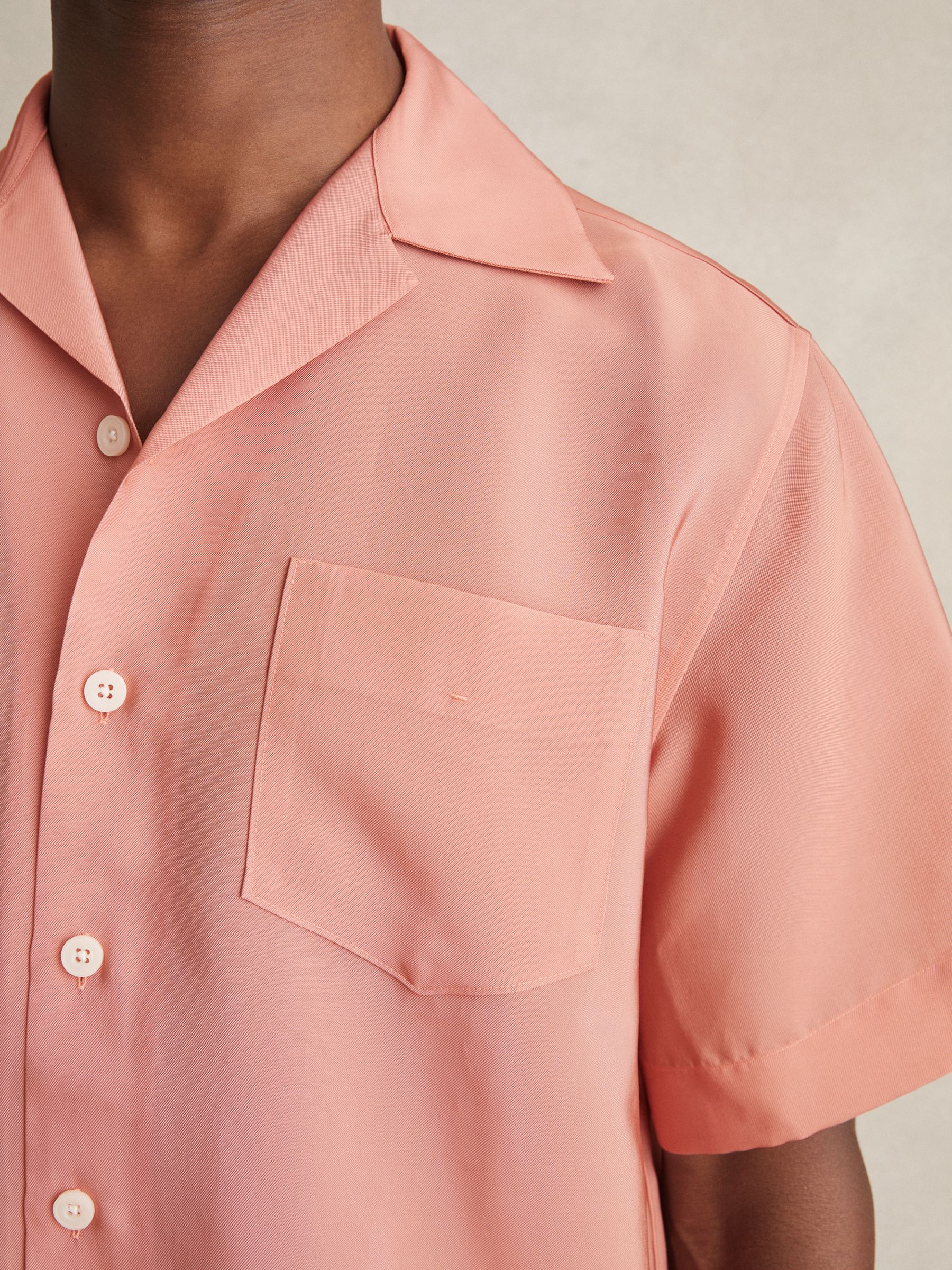 Organza Twin-Pocket Oversize Shirt in Dusty Rose - Image 4 of 6