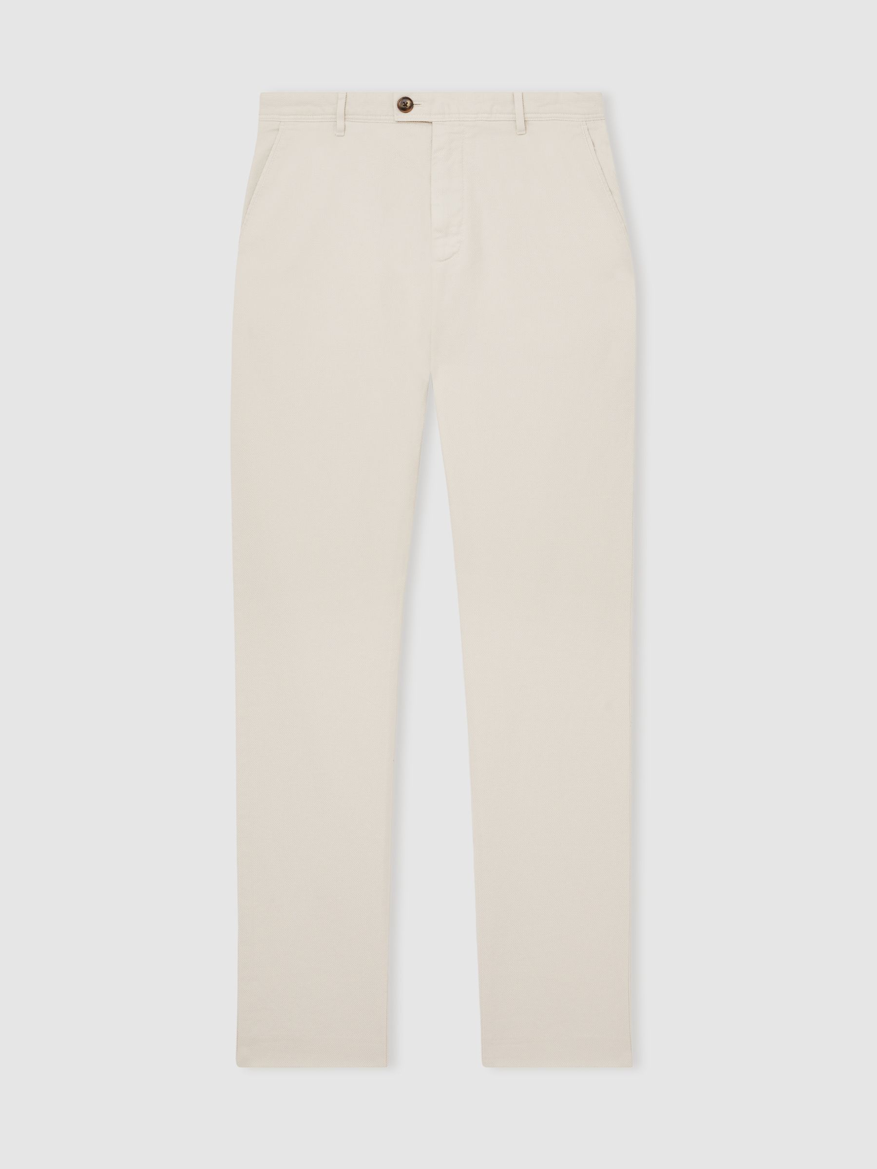 Cotton-Piqué Slim-Fit Chinos in Off White - Image 2 of 7