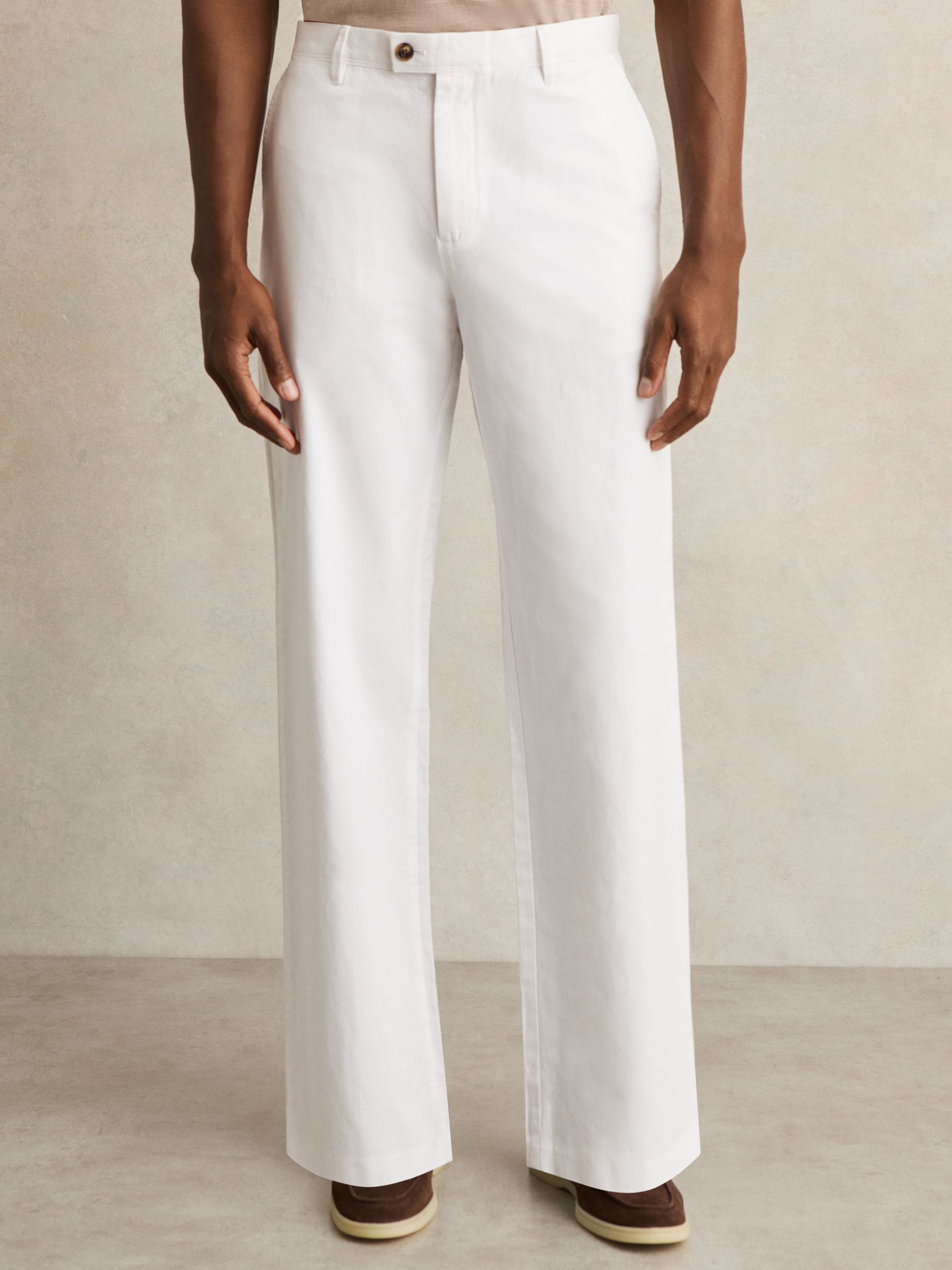Cotton-Linen Relaxed-Fit Trousers in White - Image 4 of 6