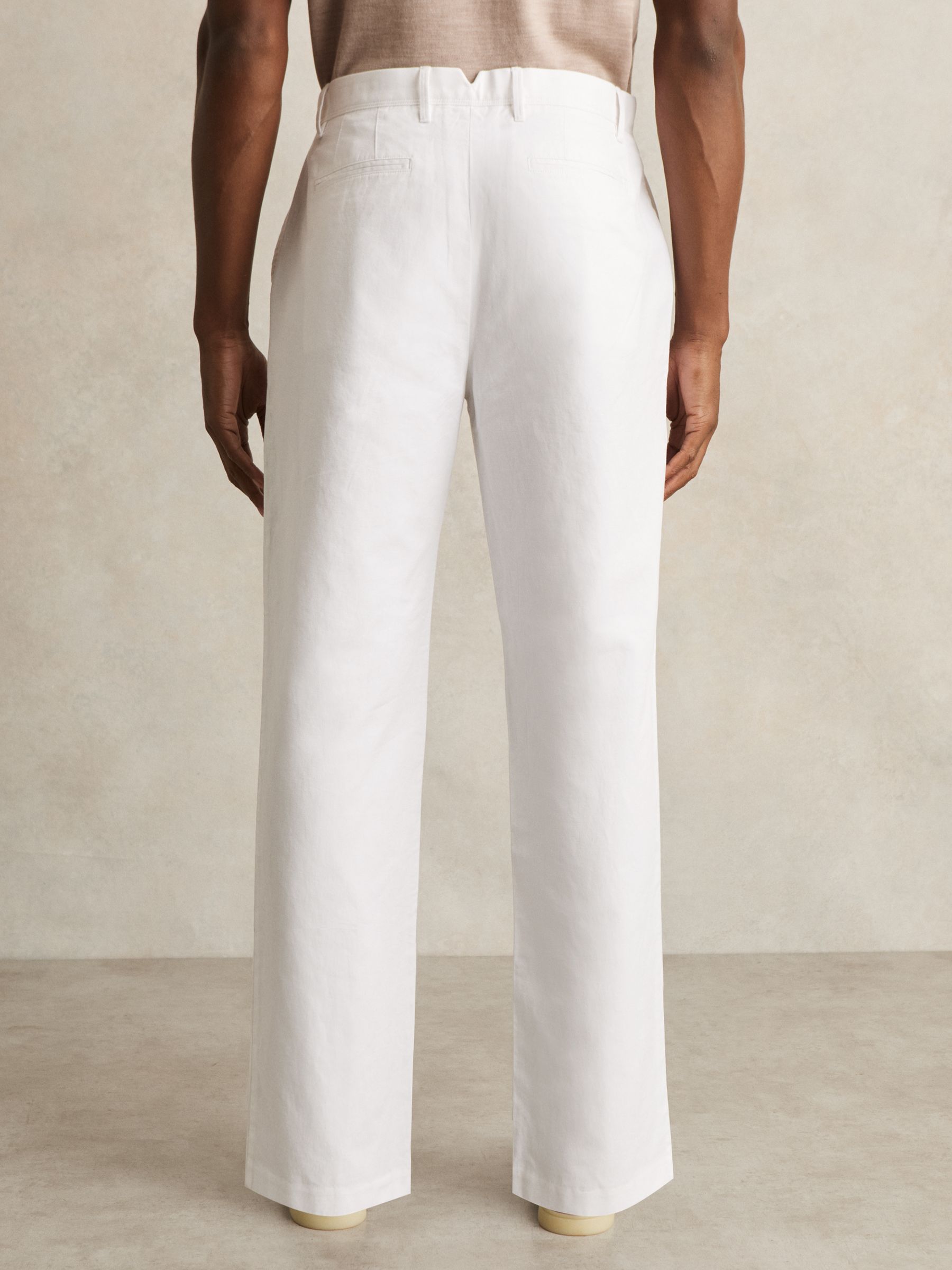 Cotton-Linen Relaxed-Fit Trousers in White - Image 5 of 6