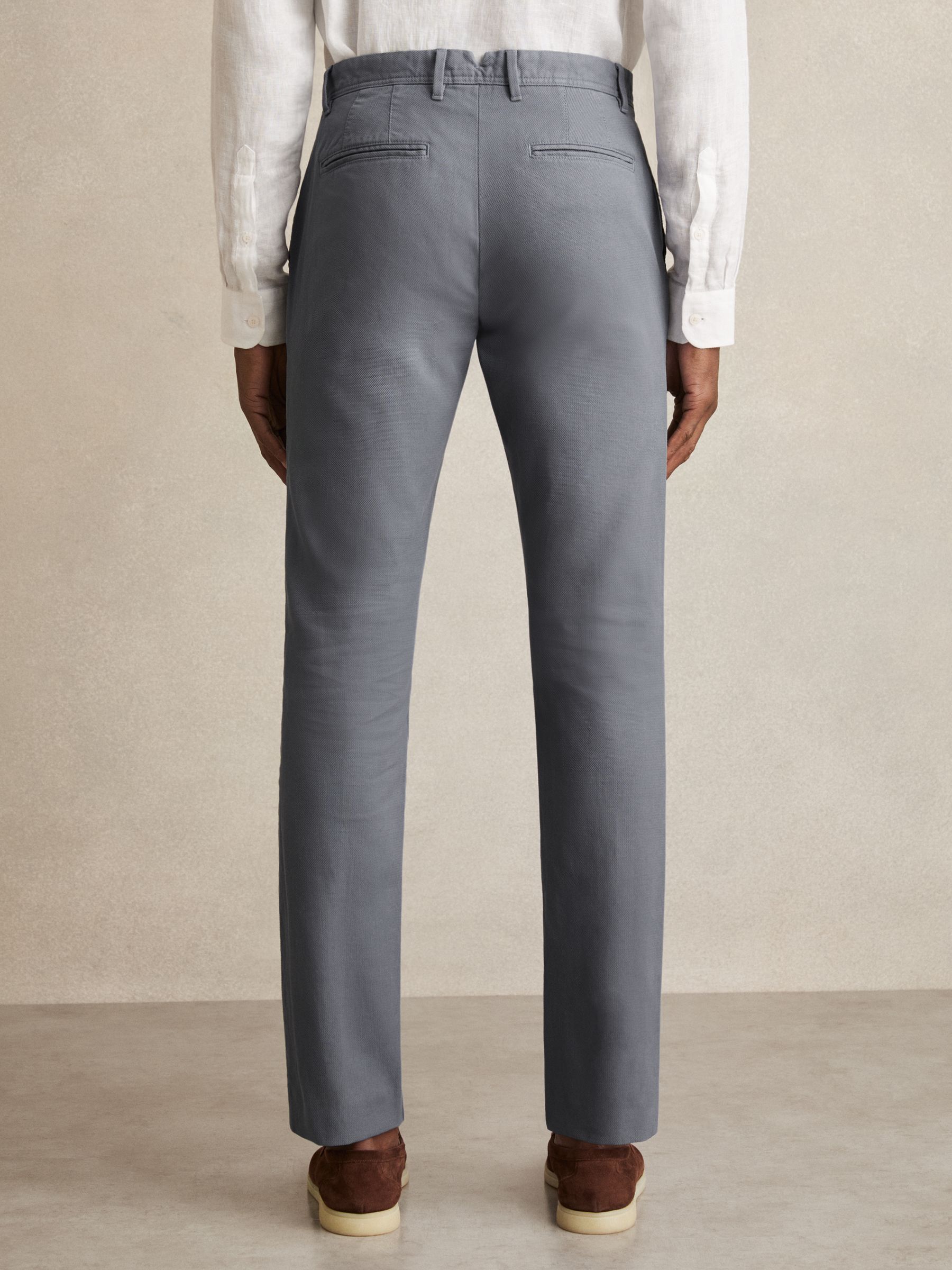 Cotton-Pique Slim-Fit Chinos in Airforce Blue - image 5