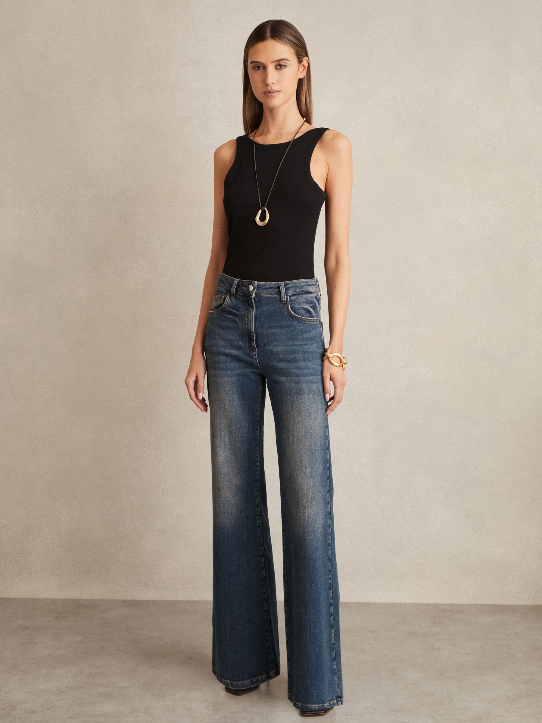 Stretch-Cotton Low-Back Vest in Black - Image 3 of 6