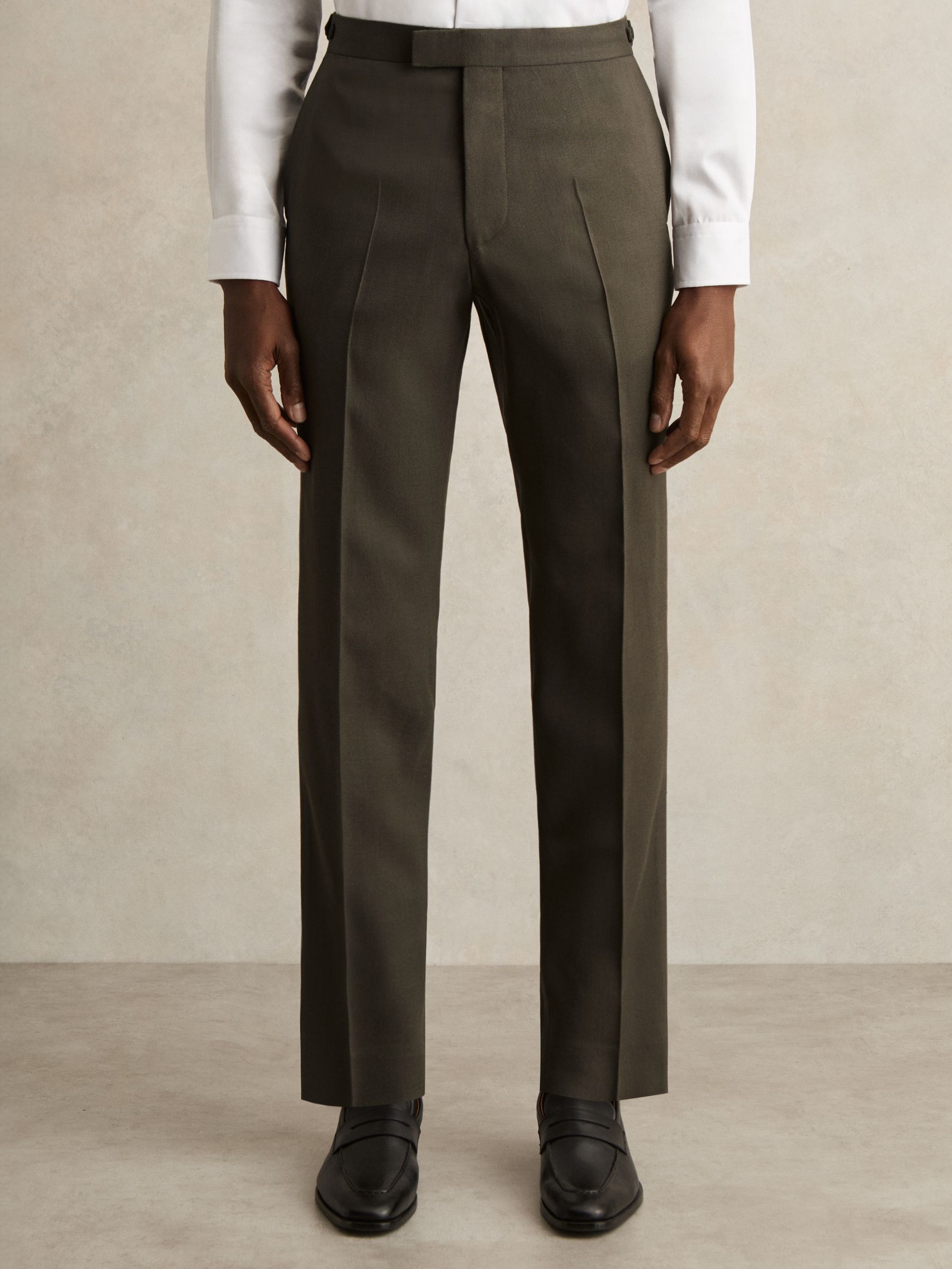Slim-Fit Suit Trousers in Dark Green - image 3