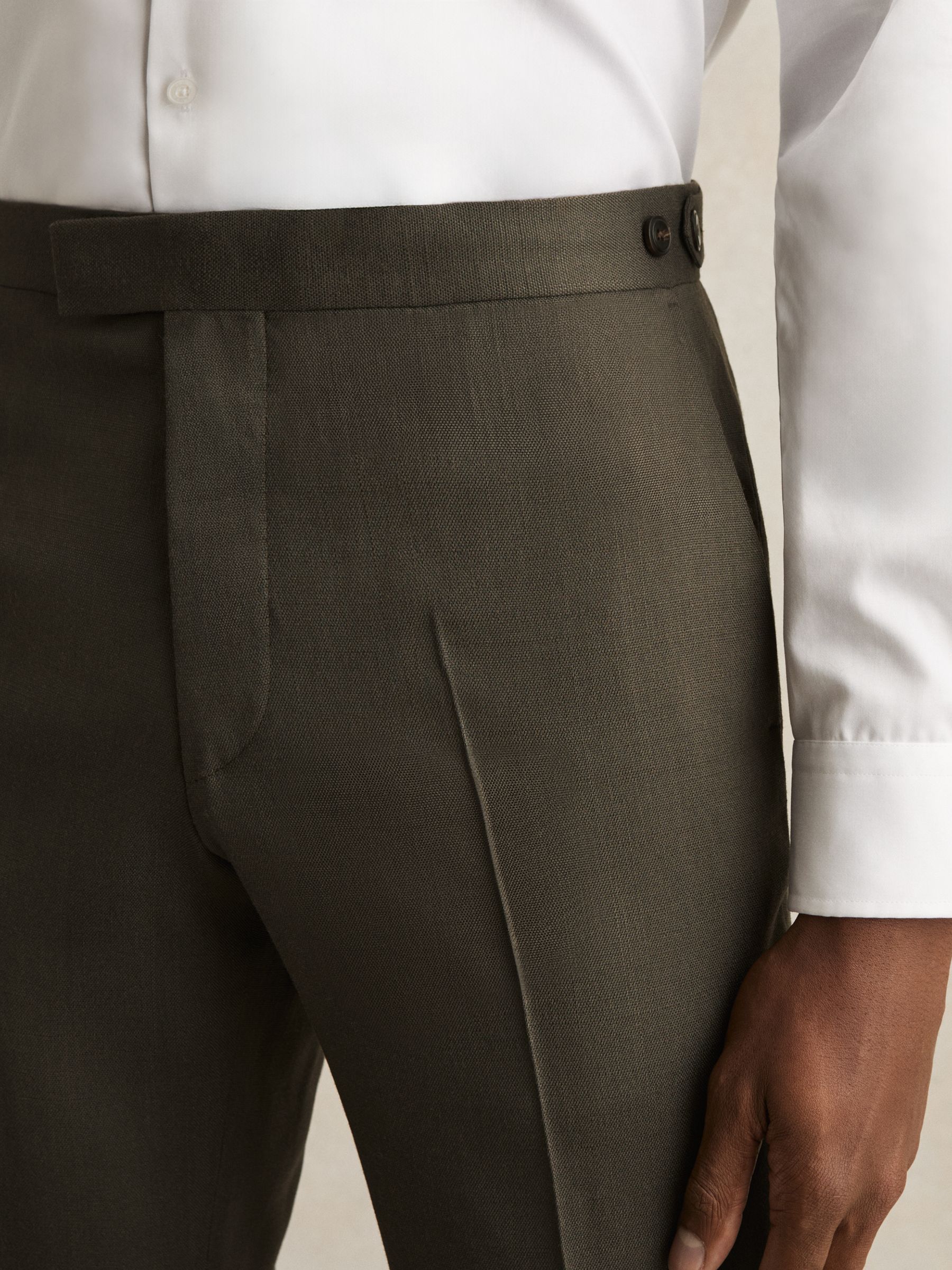 Slim-Fit Suit Trousers in Dark Green - image 5