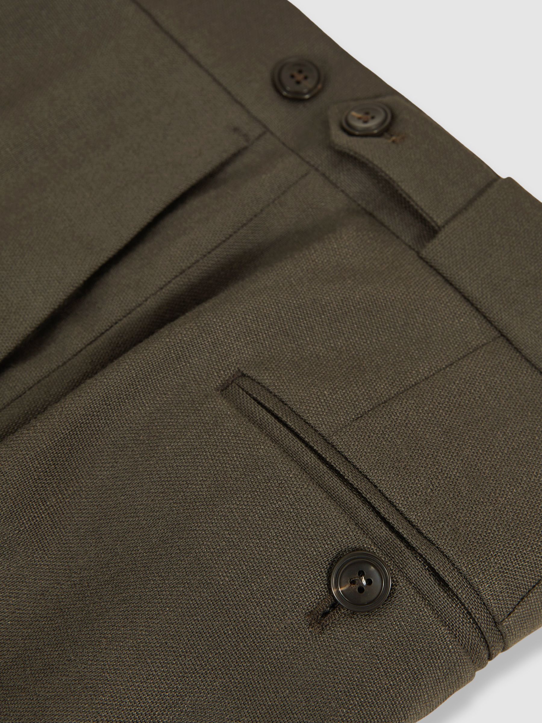 Slim-Fit Suit Trousers in Dark Green - Image 7 of 7