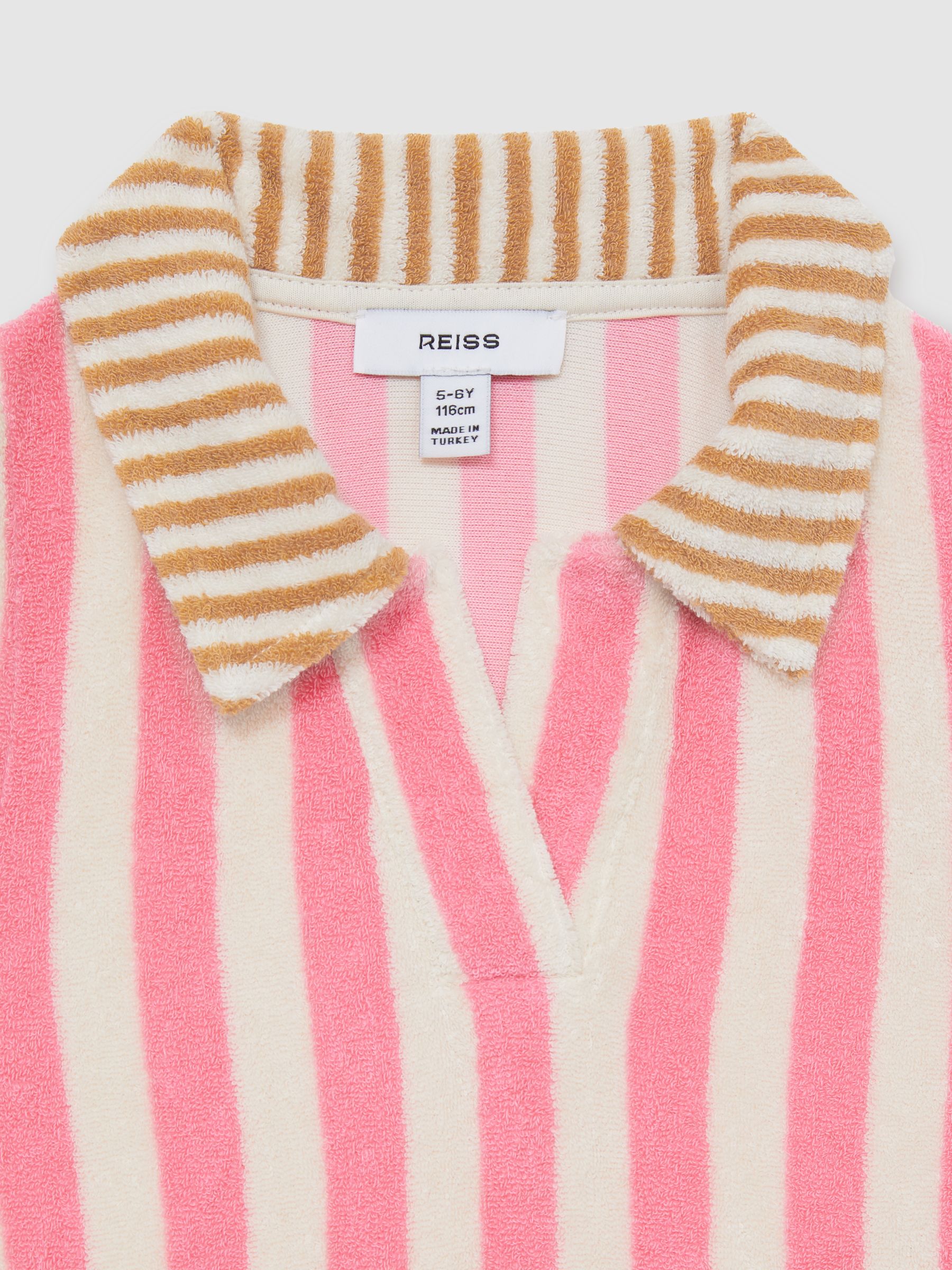13-14 yrs Towelling Stripe Dress in Pink - Image 4 of 4