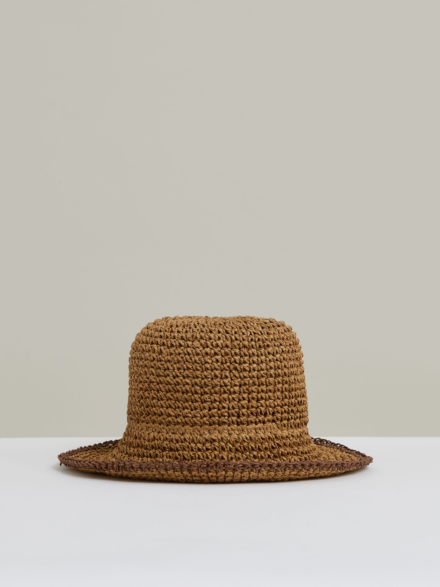 Straw Sun Hat in Tan - Image 3 of 4