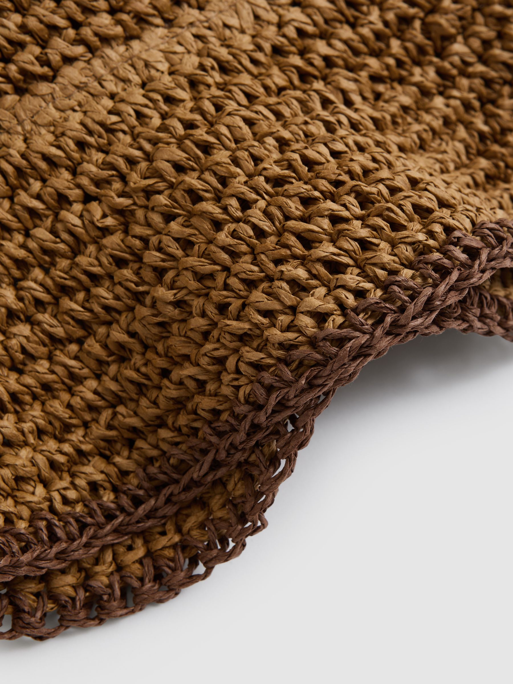 Straw Sun Hat in Tan - image 3
