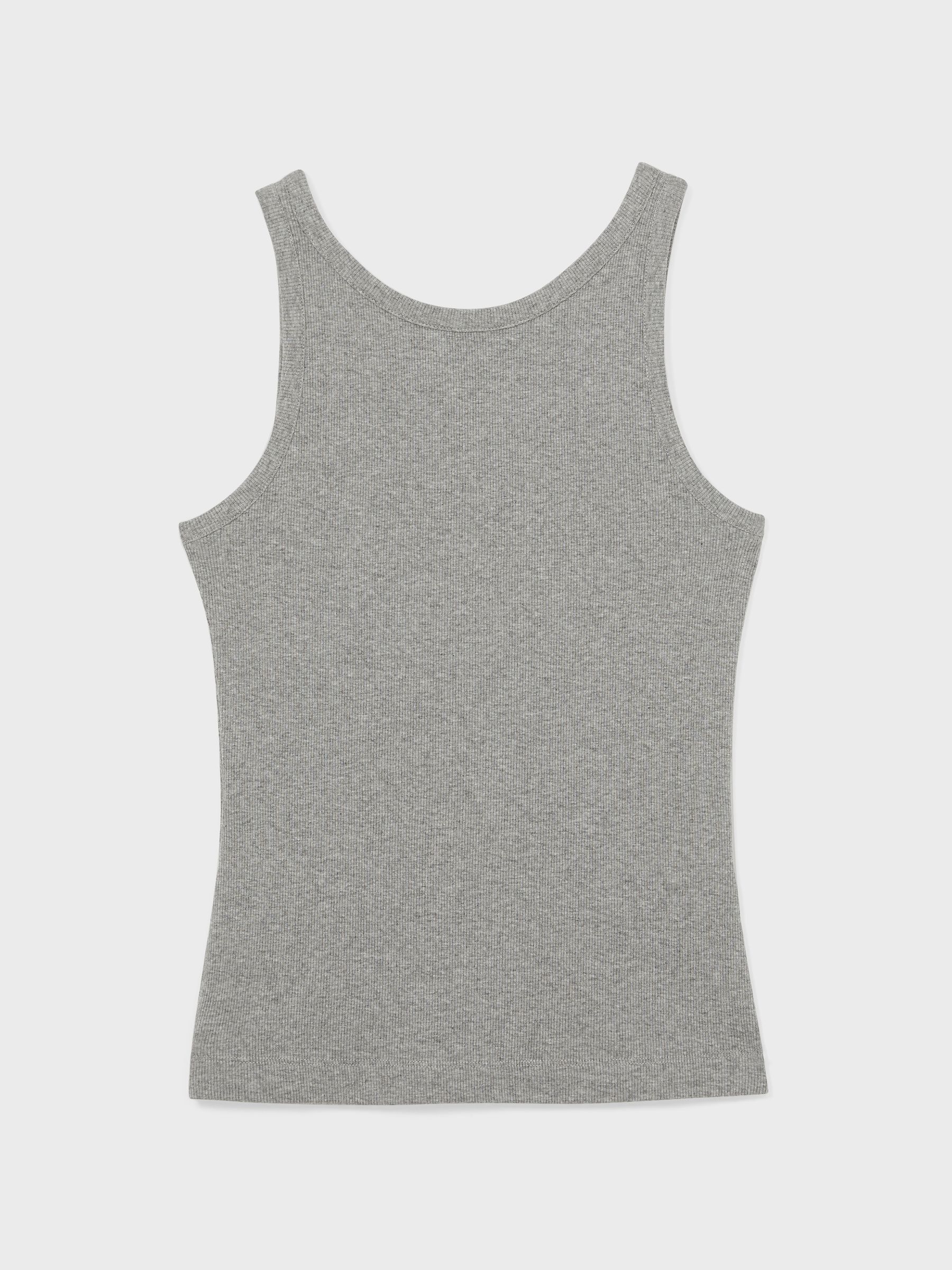 Stretch-Cotton Low-Back Vest in Grey Marl - Image 2 of 6