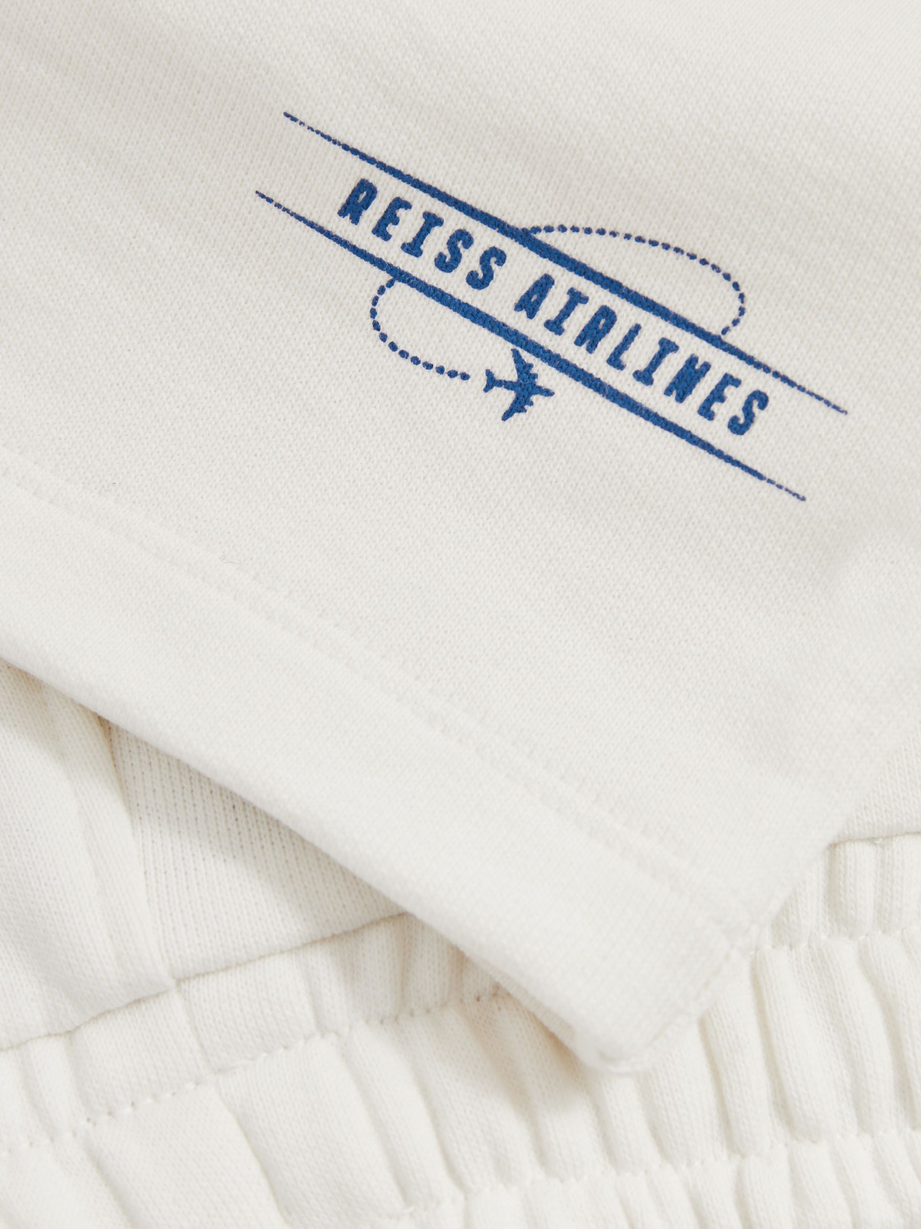 Cotton-Blend Airlines-Print Shorts in White/Blue - Image 4 of 4