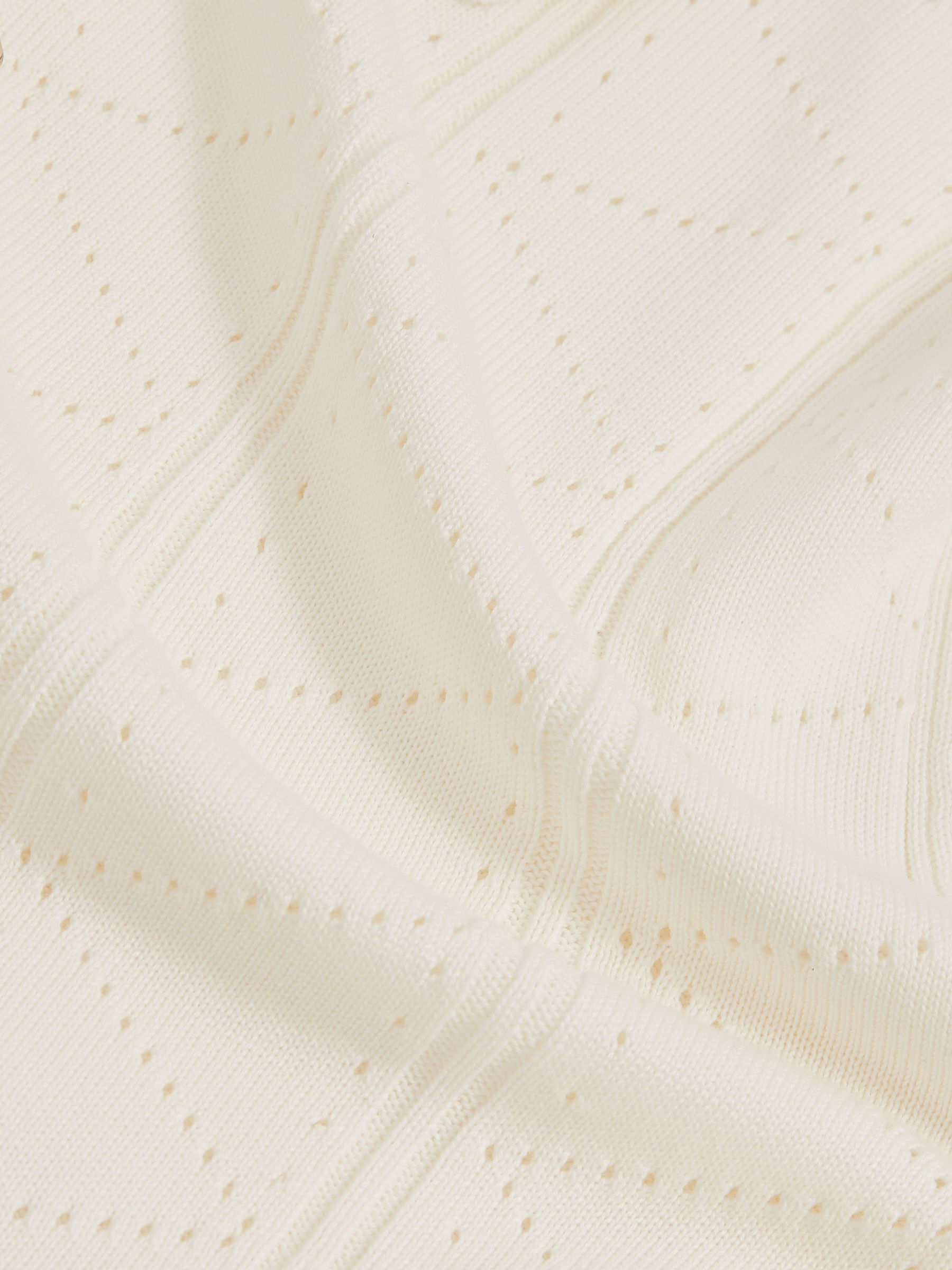 Pointelle-Knit Zip-Through Shirt in White - Image 6 of 6