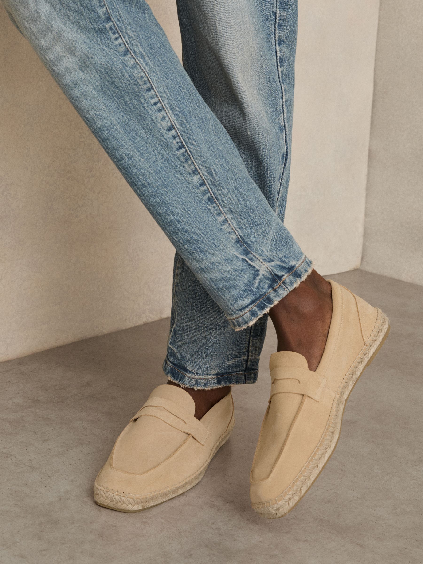 Suede Penny-Strap Espadrilles in Sand Yellow - Image 4 of 6