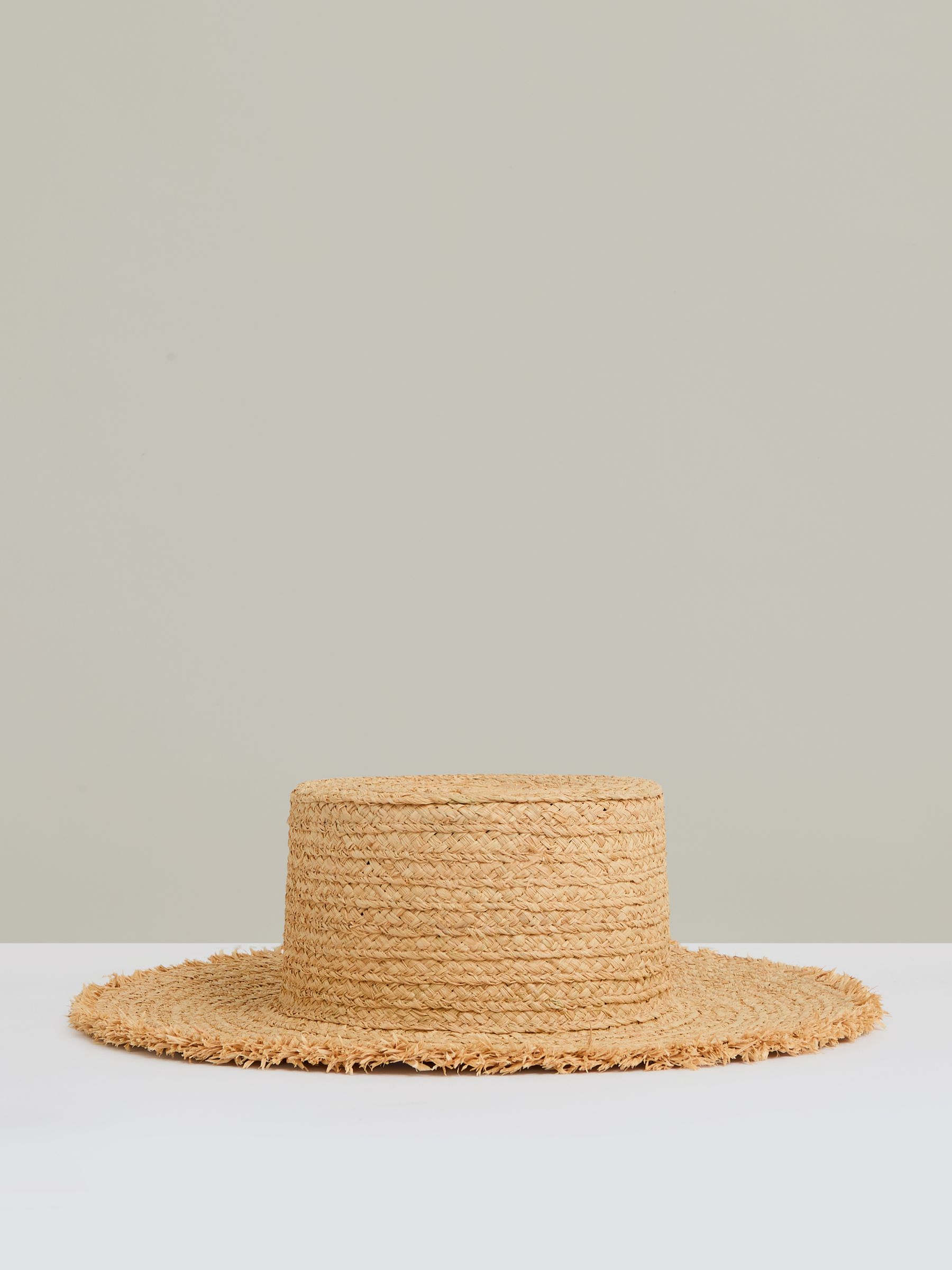 Straw Boater Hat in Natural - Image 1 of 4