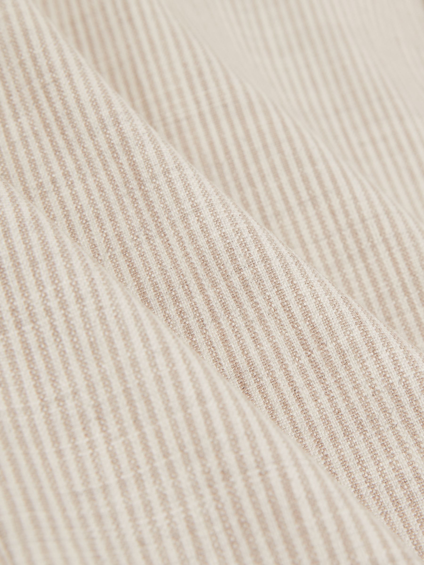 Slim Fit Single Breasted Pinstripe Suit Blazer in Oatmeal/White - Image 8 of 9