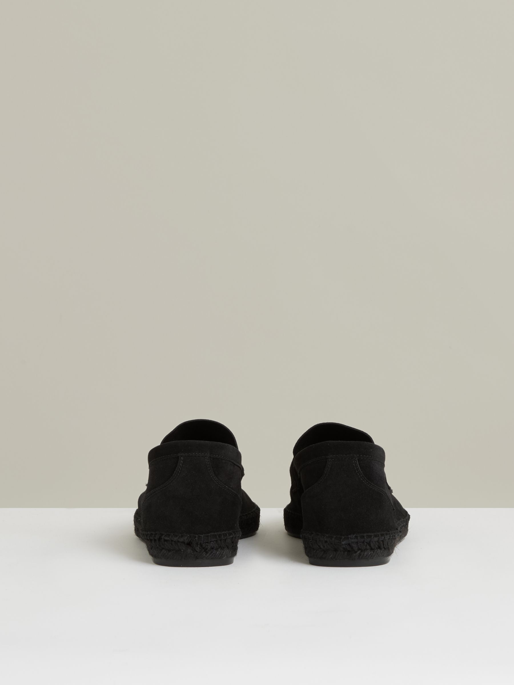 Suede Penny-Strap Espadrilles in All Black - Image 4 of 6