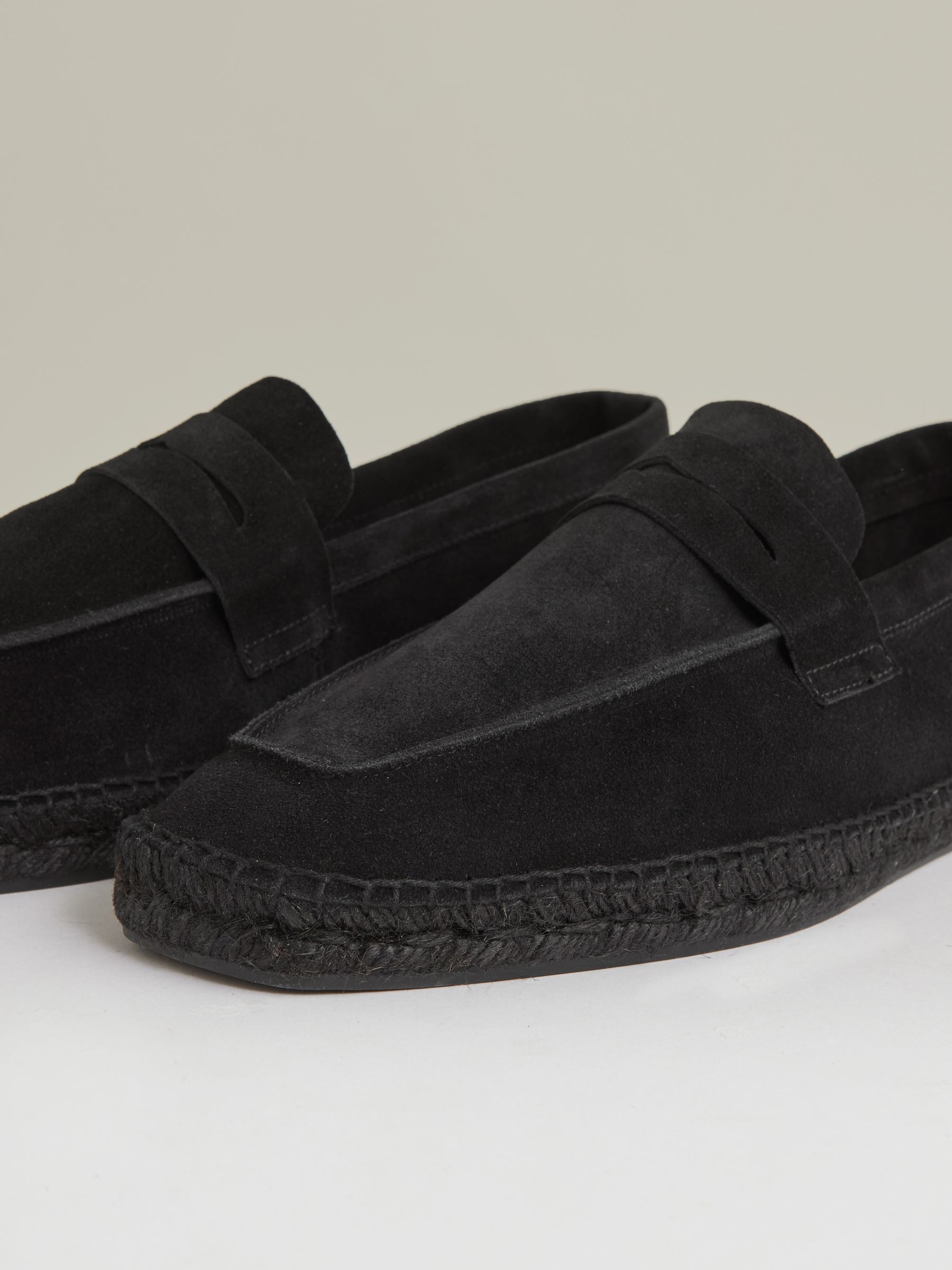 Suede Penny-Strap Espadrilles in All Black - Image 6 of 6