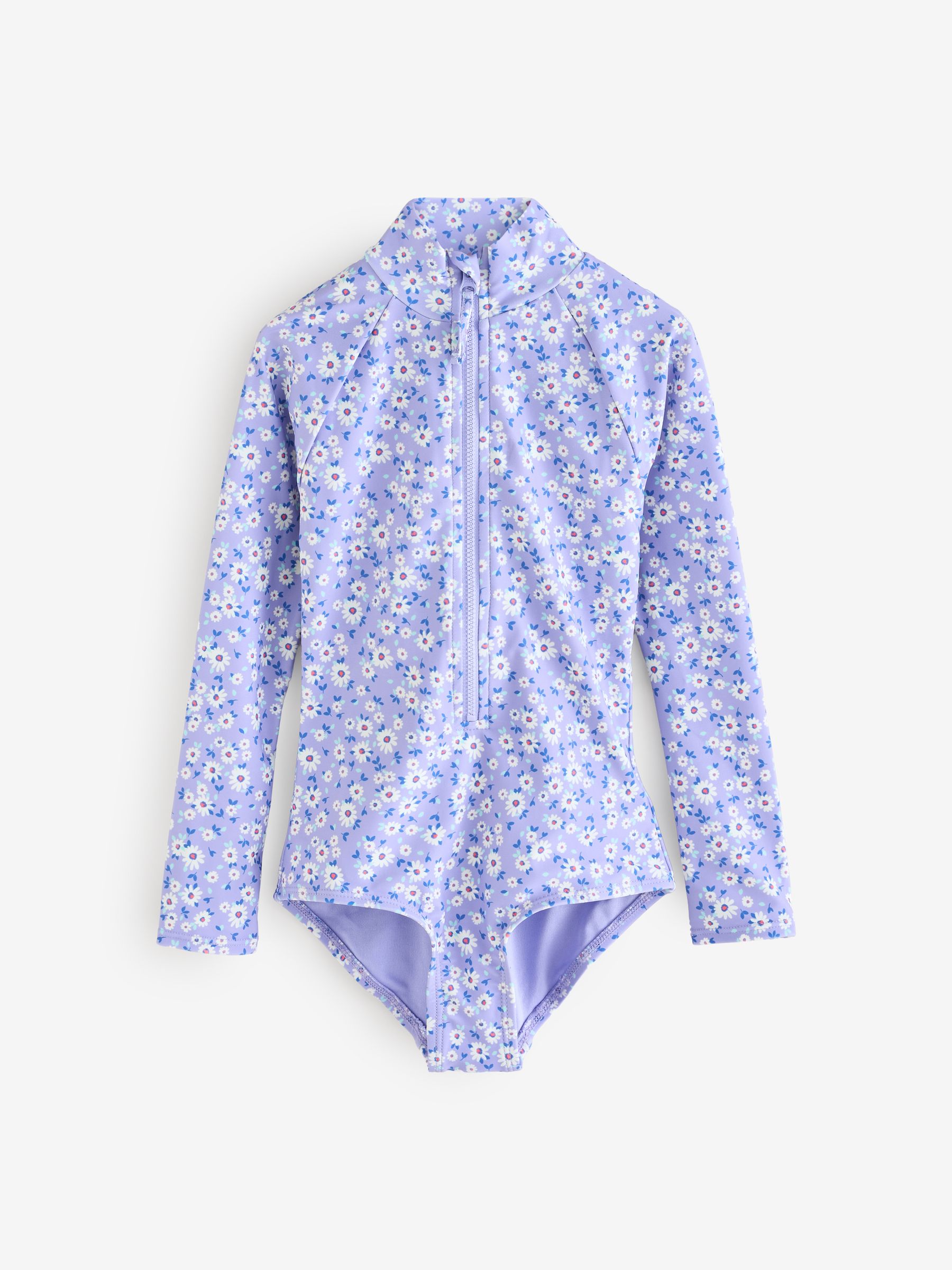 Purple Floral Rash Guard Swimsuit (4-13yrs) - Image 1 of 4