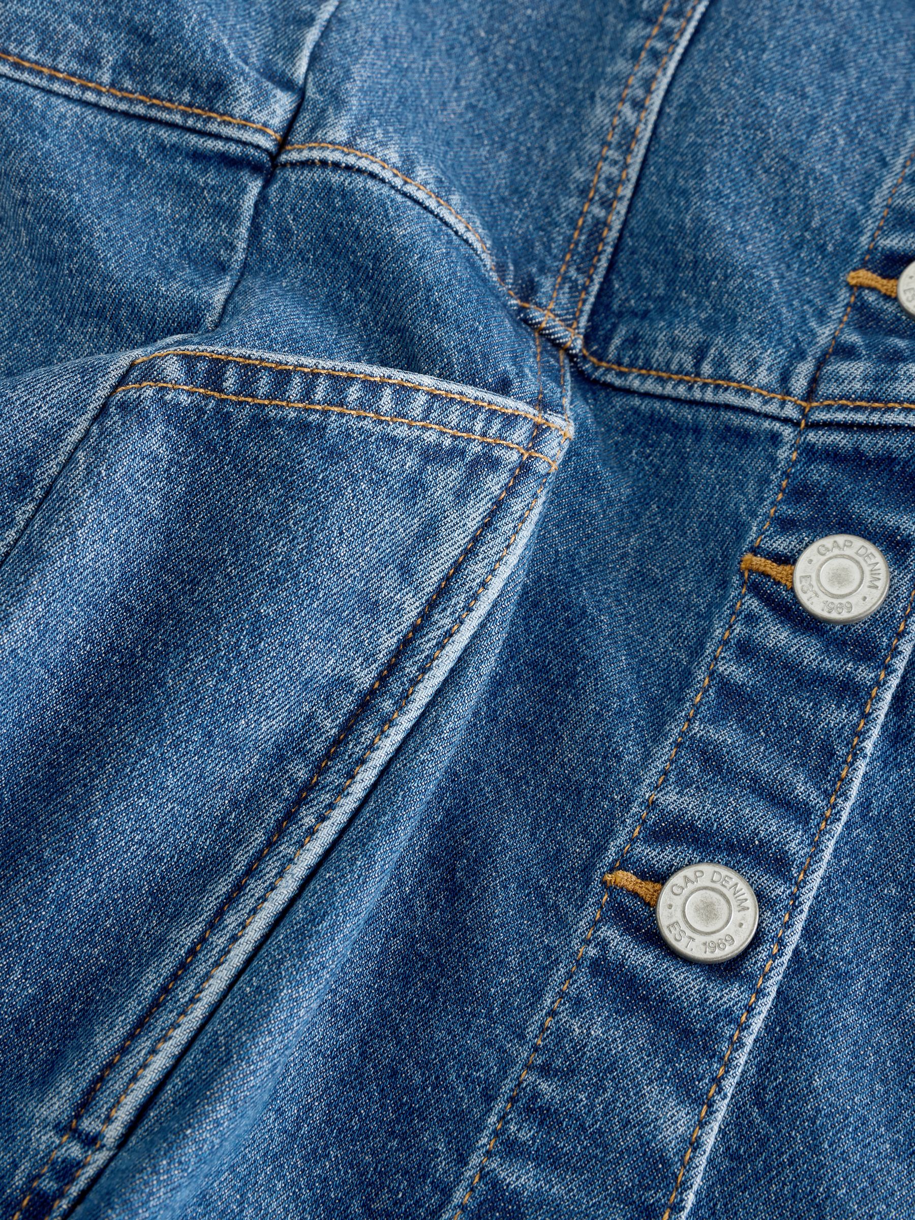Blue Button Up Denim Dress (4-13yrs) - Image 4 of 4