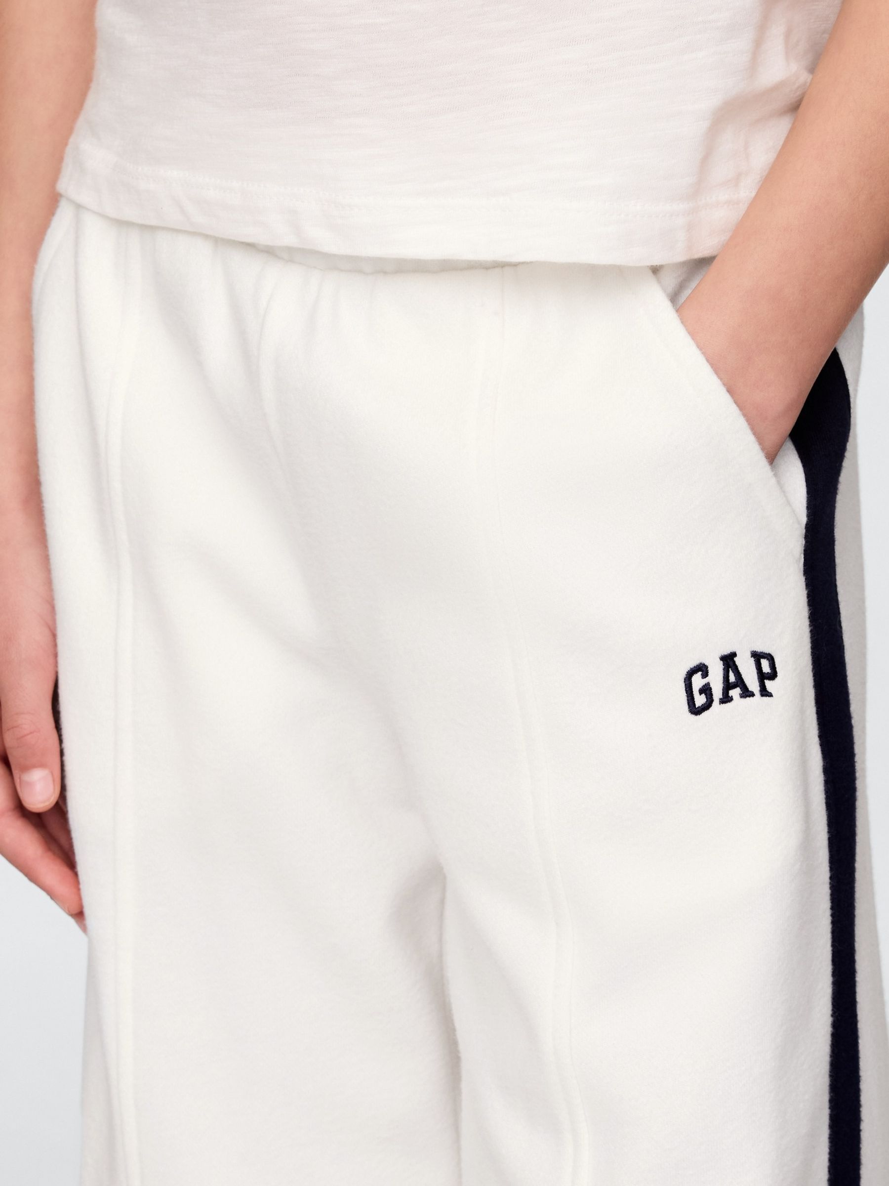 White Logo Vintage Soft Joggers (4-13yrs) - Image 4 of 5