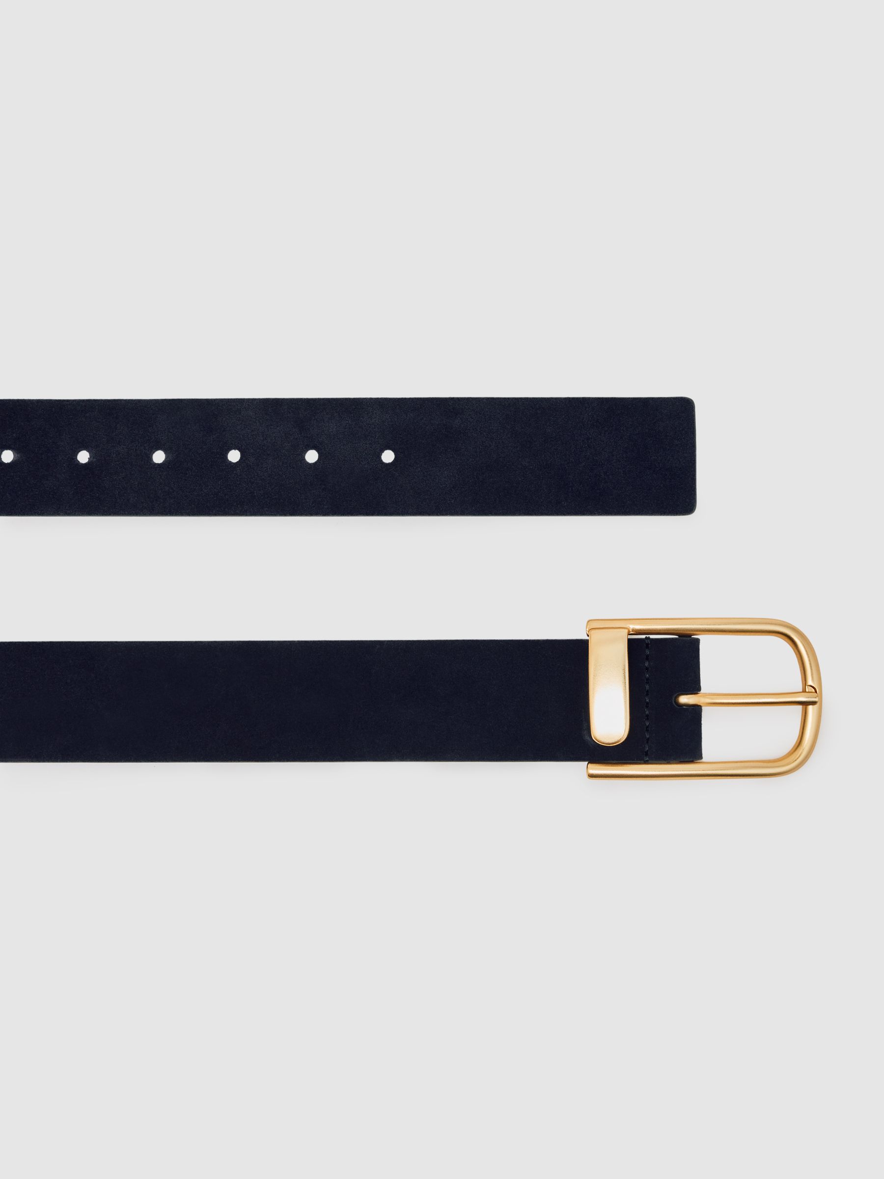 Leather Half Keeper Belt in Navy - image 3