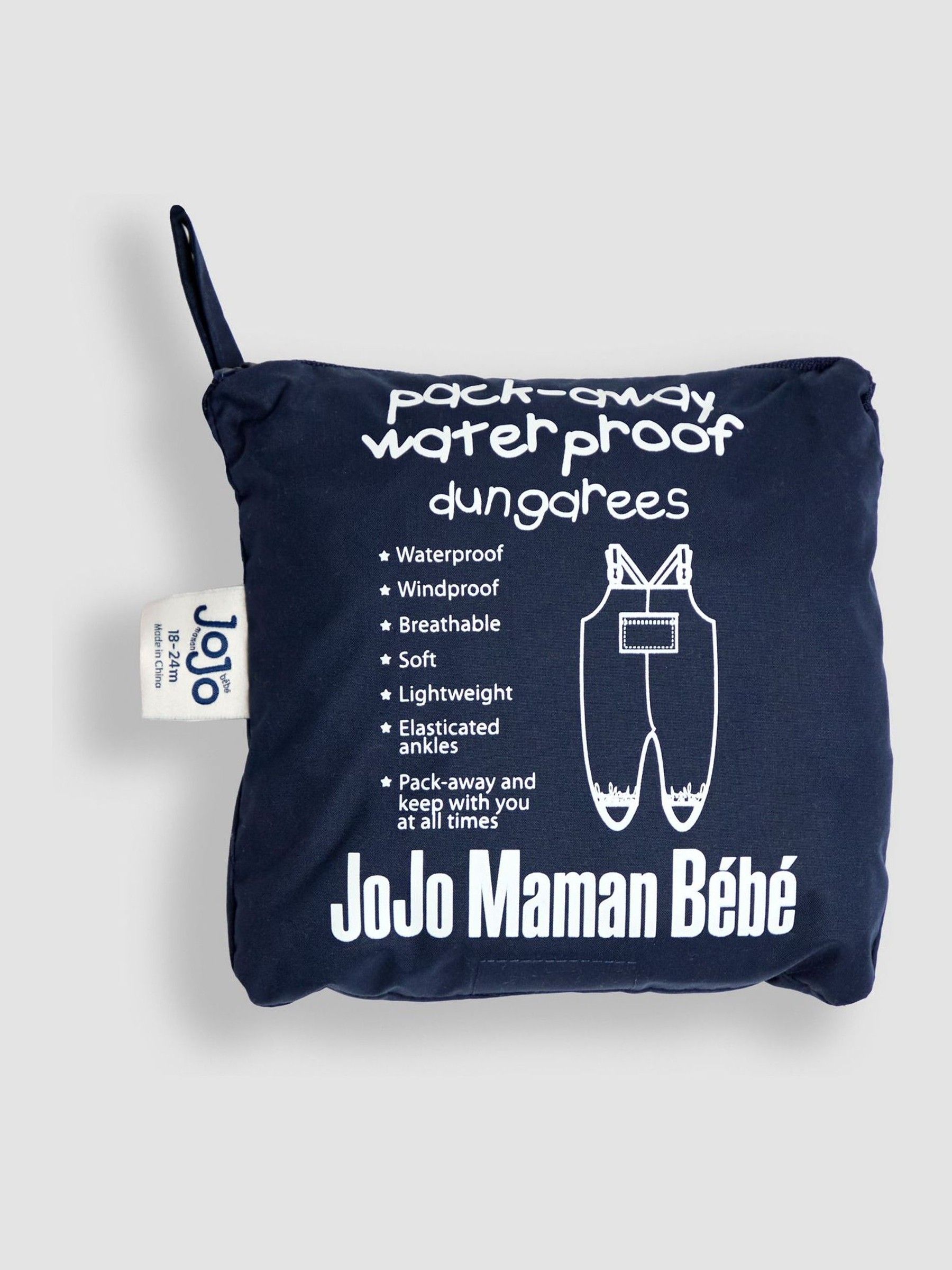 Blue Pack-Away Waterproof Dungarees - Image 3 of 3