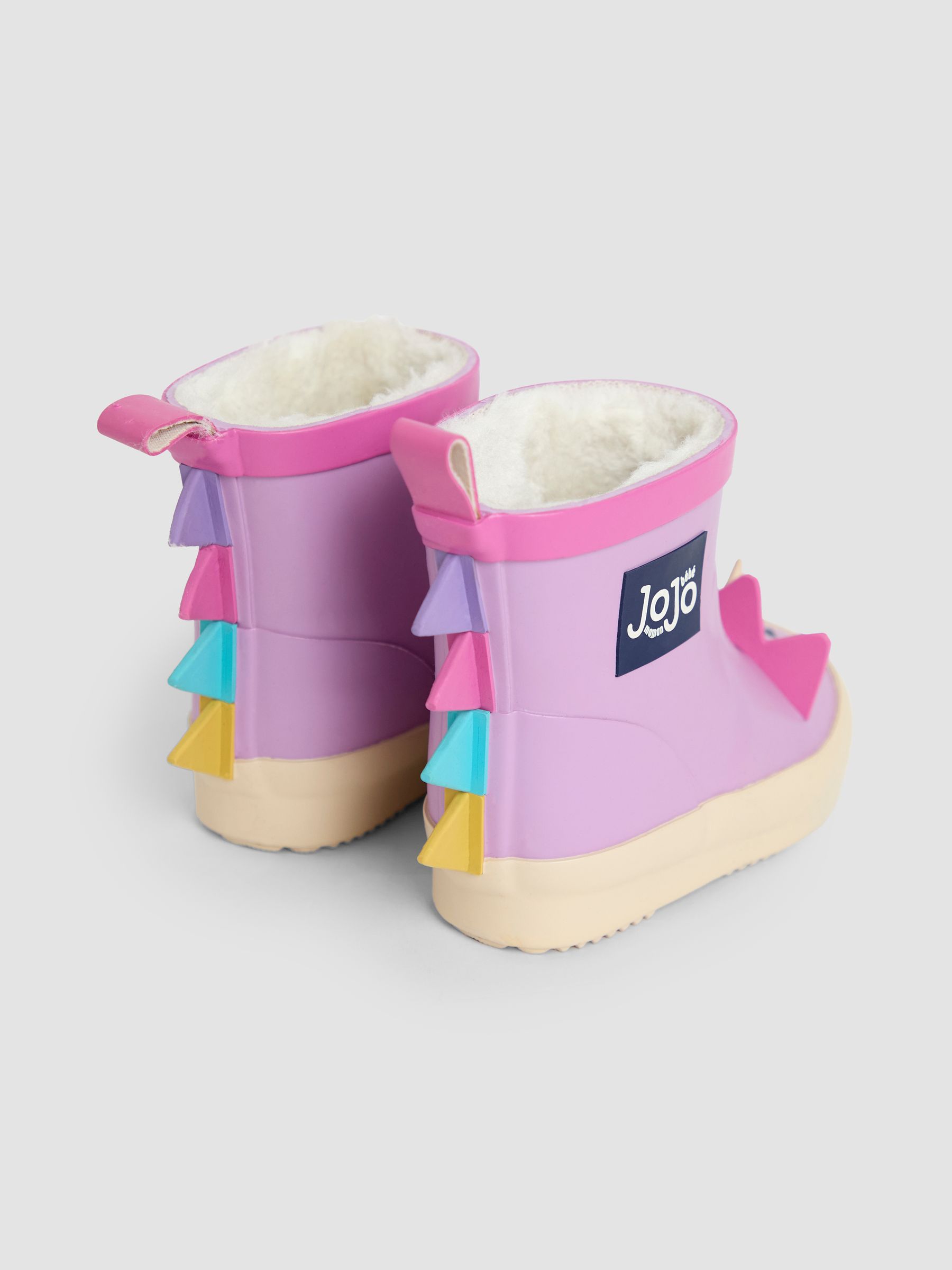 Lilac Cosy Lined Dino Ankle Wellies - Image 2 of 5