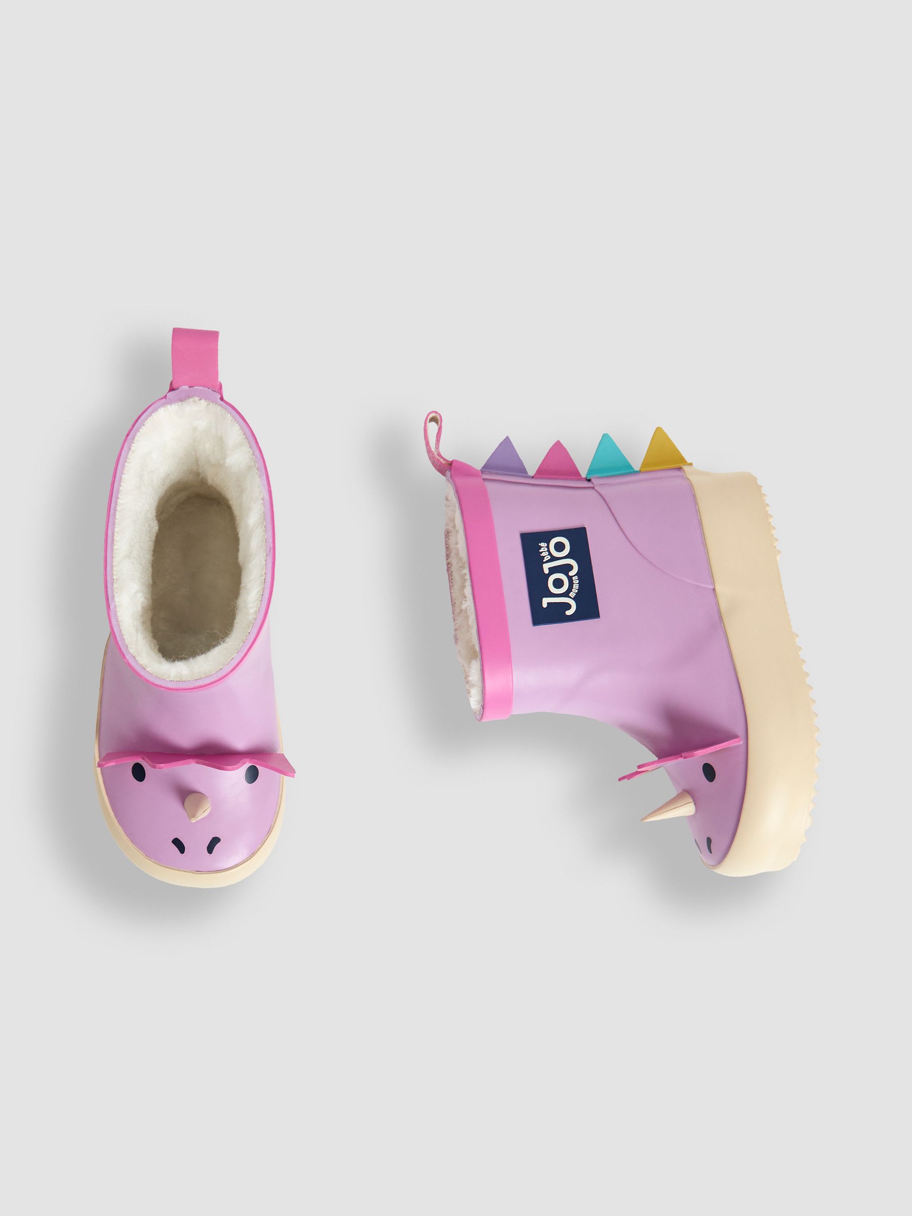 Lilac Cosy Lined Dino Ankle Wellies - Image 3 of 5