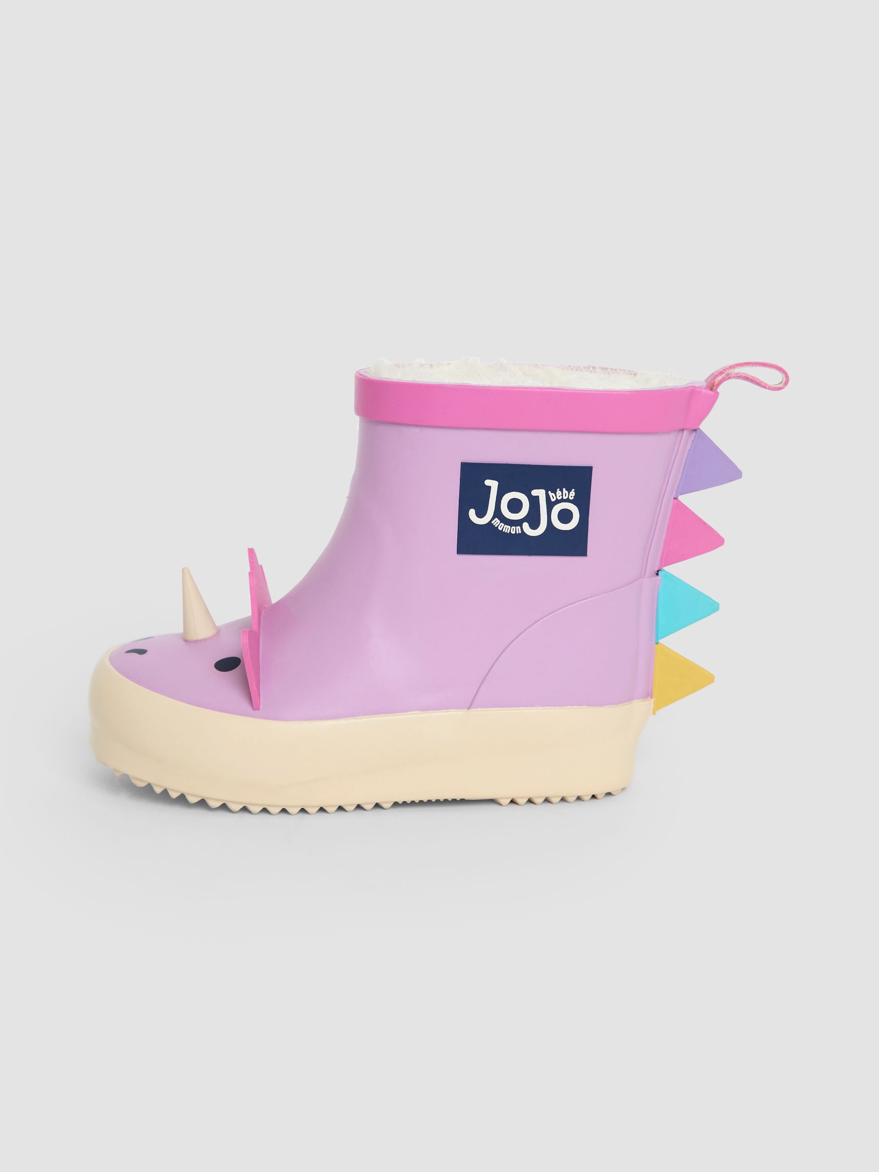 Lilac Cosy Lined Dino Ankle Wellies - Image 4 of 5